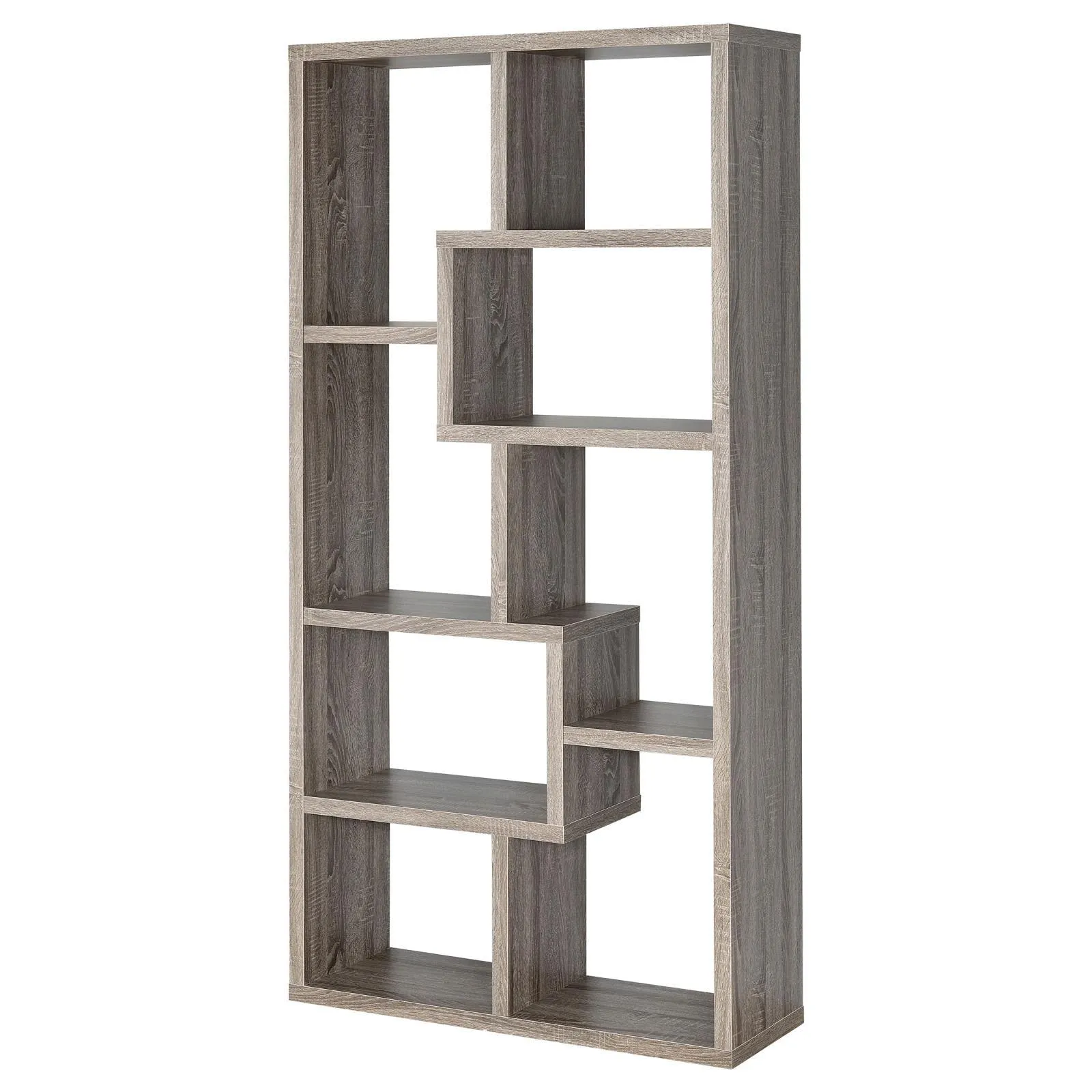 Theo Weathered Gray 10-Shelf Bookcase - Image 8