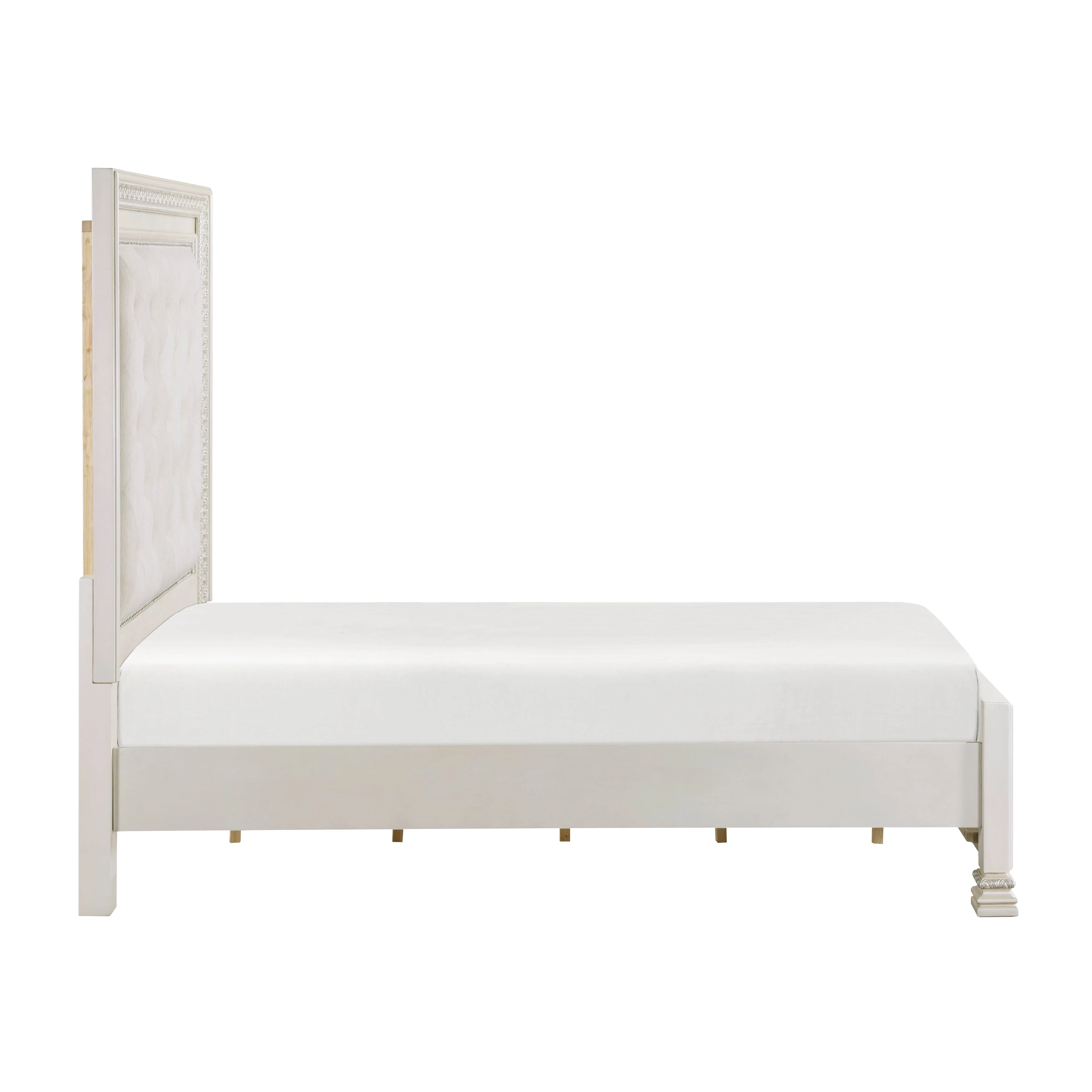 Theodora Pearl White California King Bed - Image 4