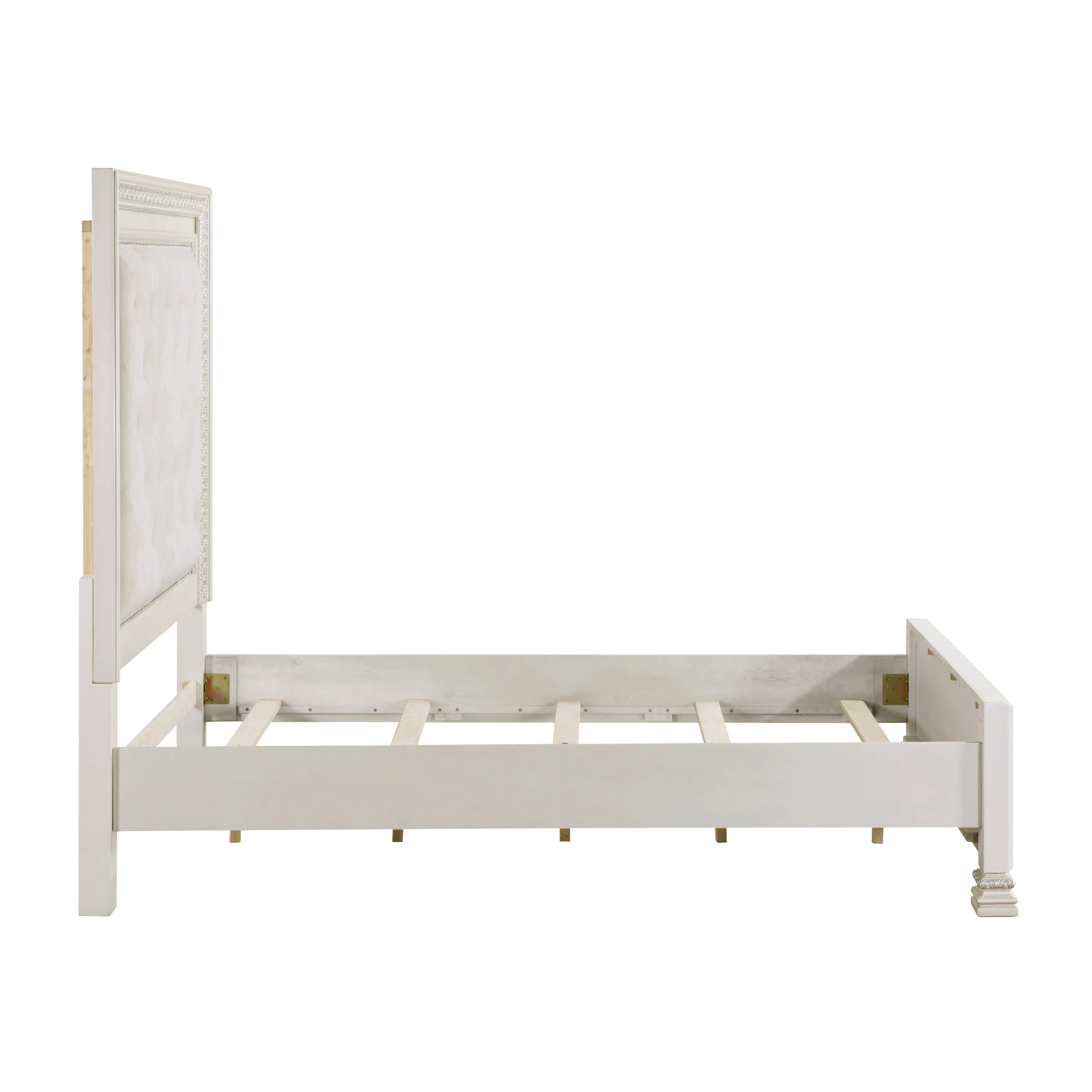 Theodora Pearl White King Panel Bed - Image 5