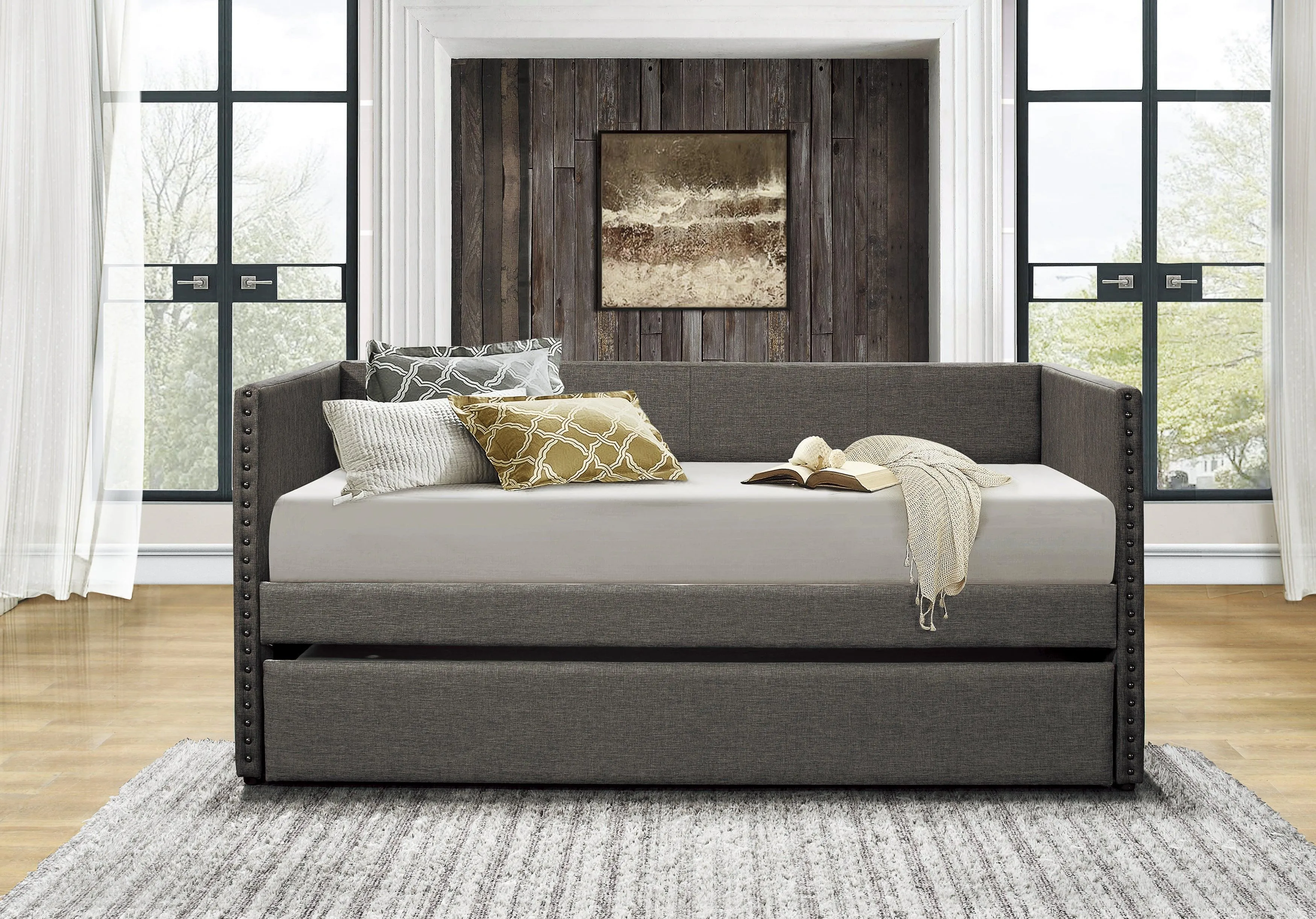 Therese Gray Daybed with Trundle - Image 9