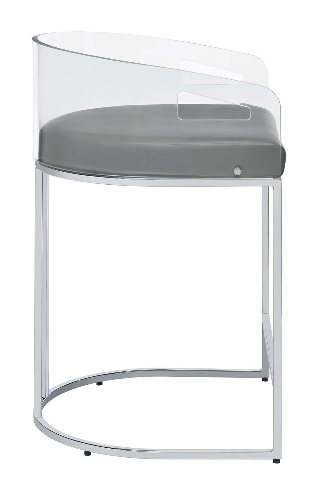 Thermosolis Gray/Chrome Acrylic Back Counter Height Stools, Set of 2 - Image 5