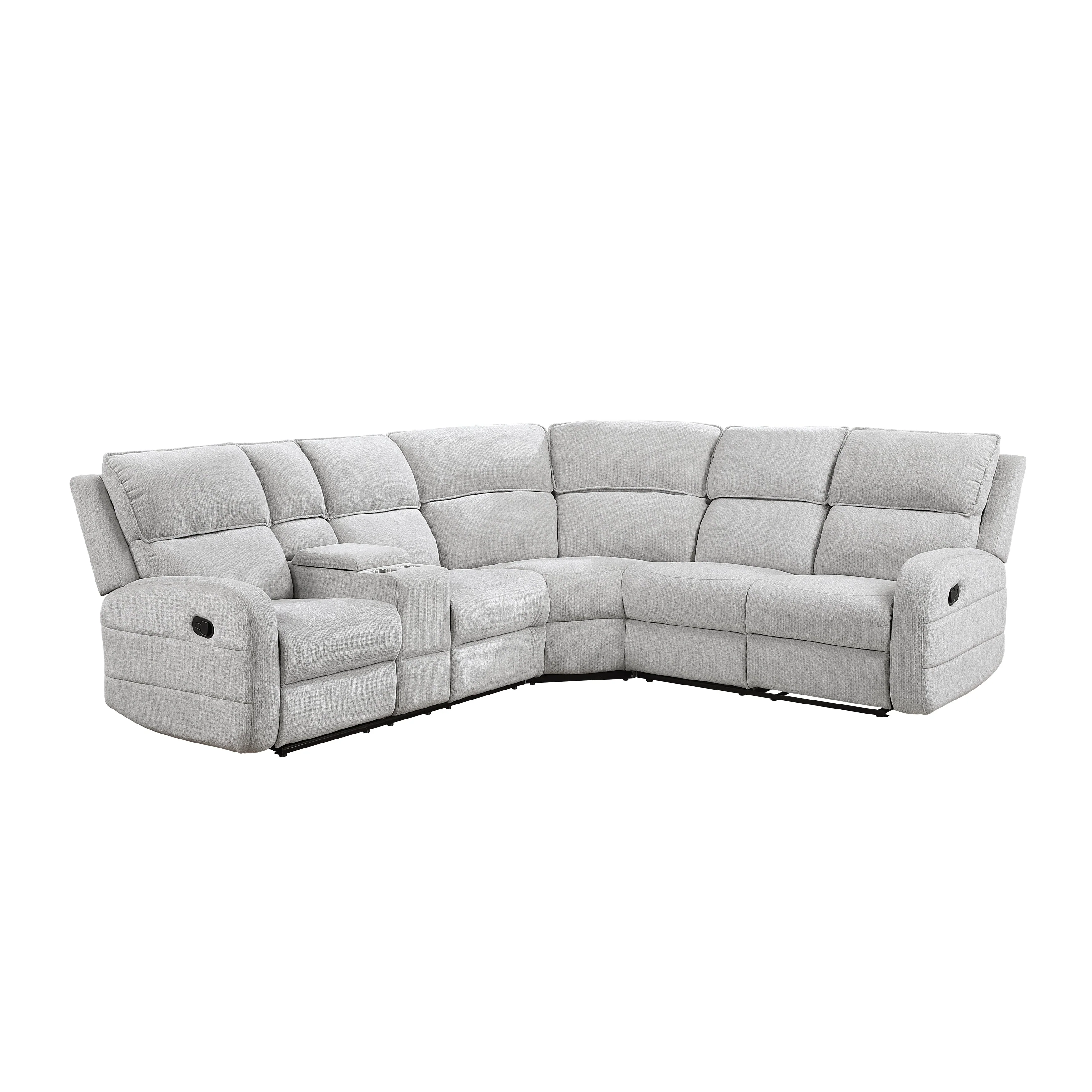 Thorne Gray 3-Piece Reclining Sectional with Left Console - Image 12