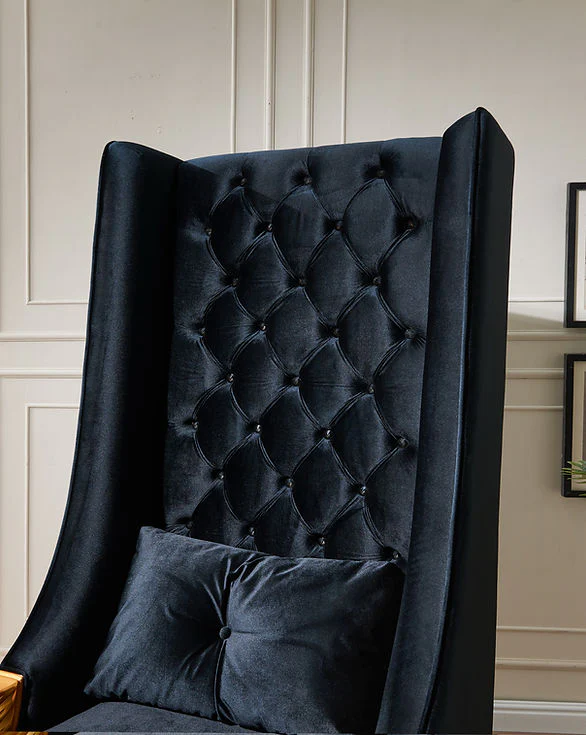Throne 62.5" Tall Black Chair - Image 3