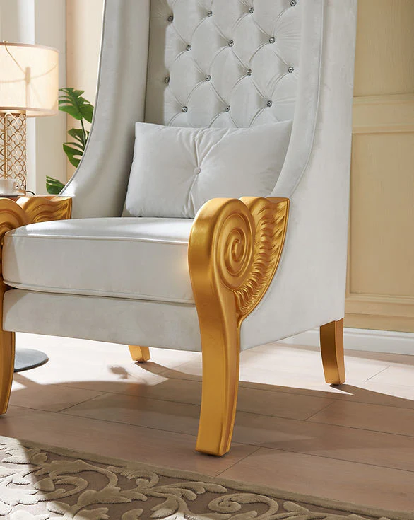 Throne 62.5" Tall White Chair - Image 3