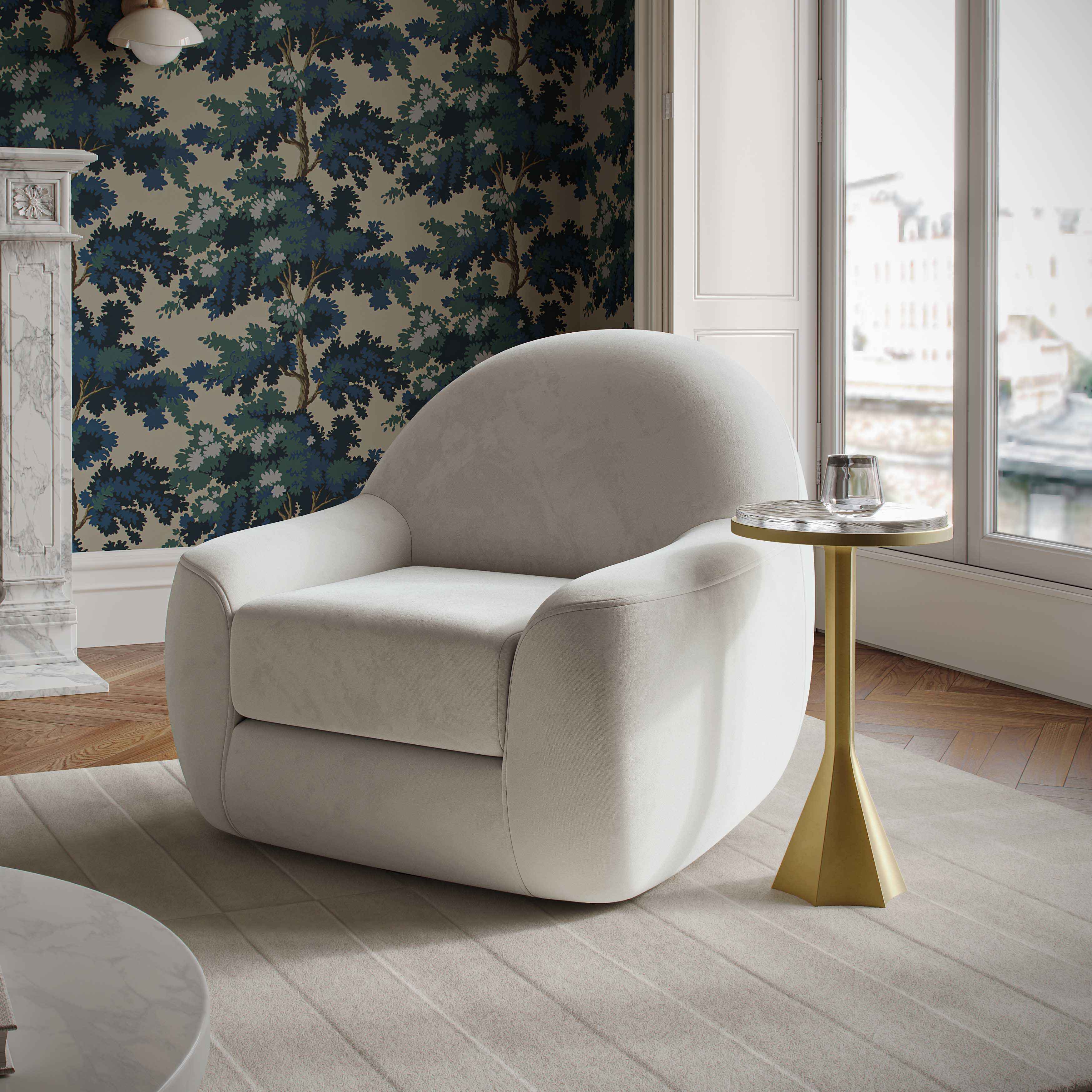 Tiago Performance Velvet Swivel Accent Chair - Image 9