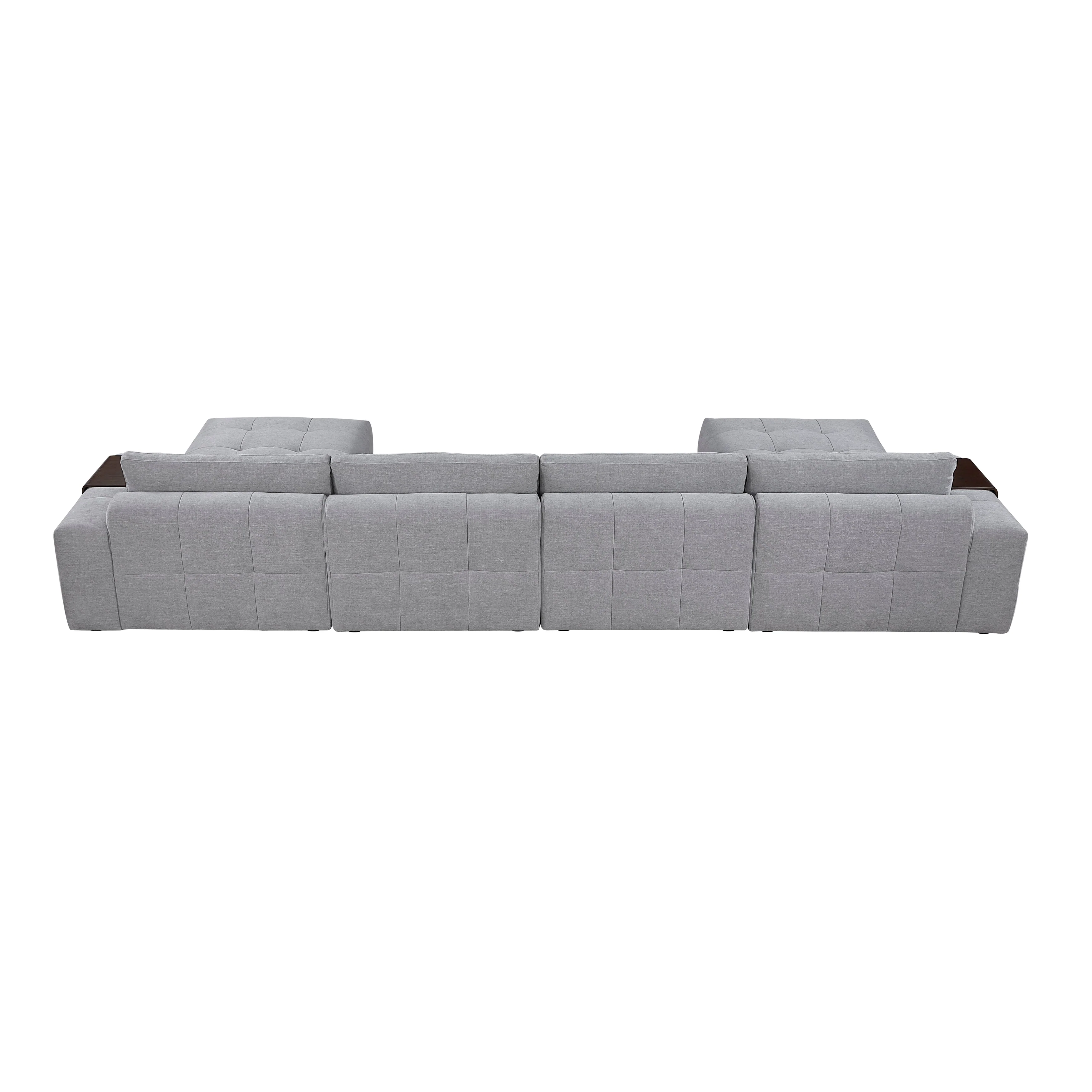 Tidal Gray 6-Piece Modular Sectional with Two Ottomans - Image 5