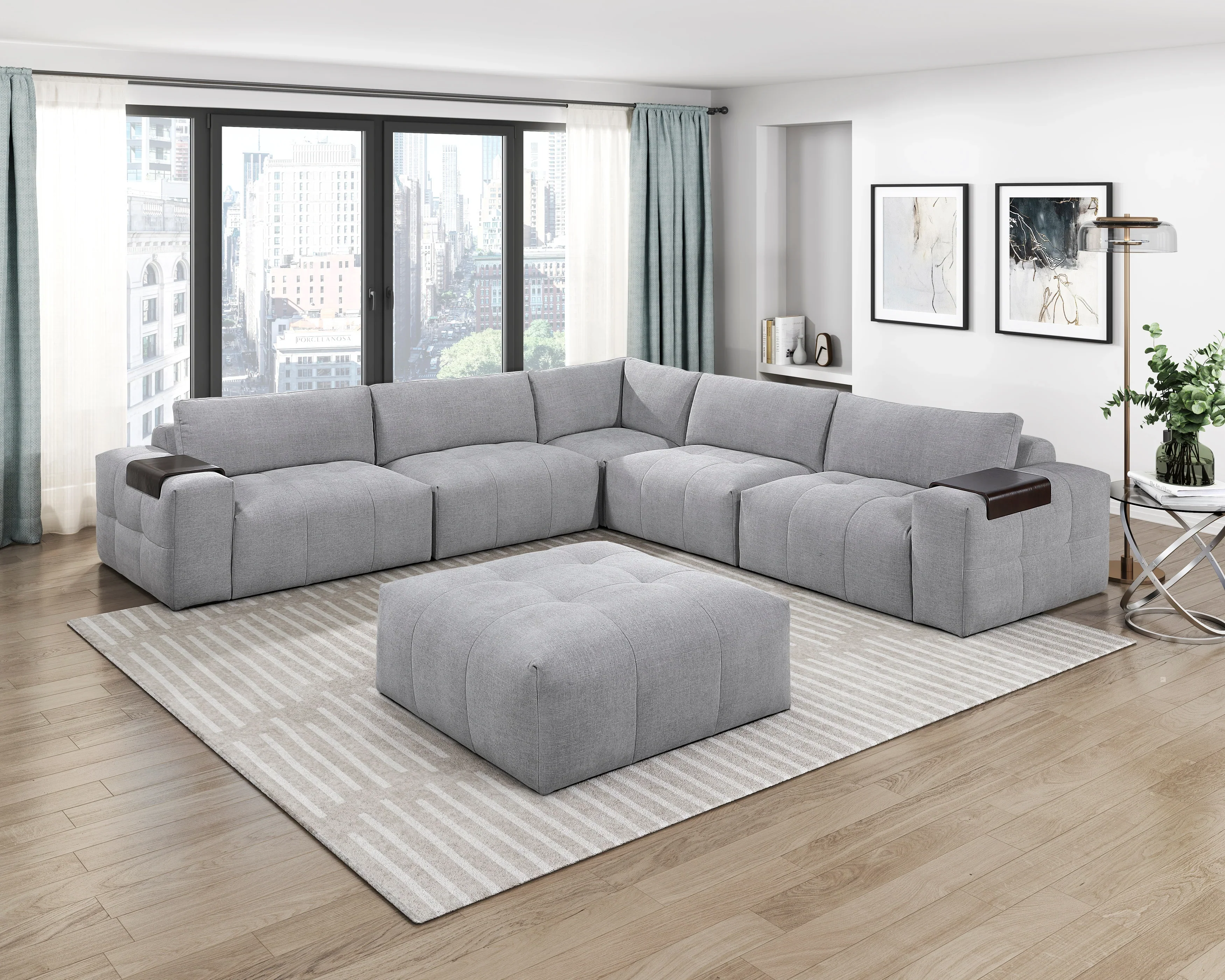 Tidal Gray Armless Chair - Image 10