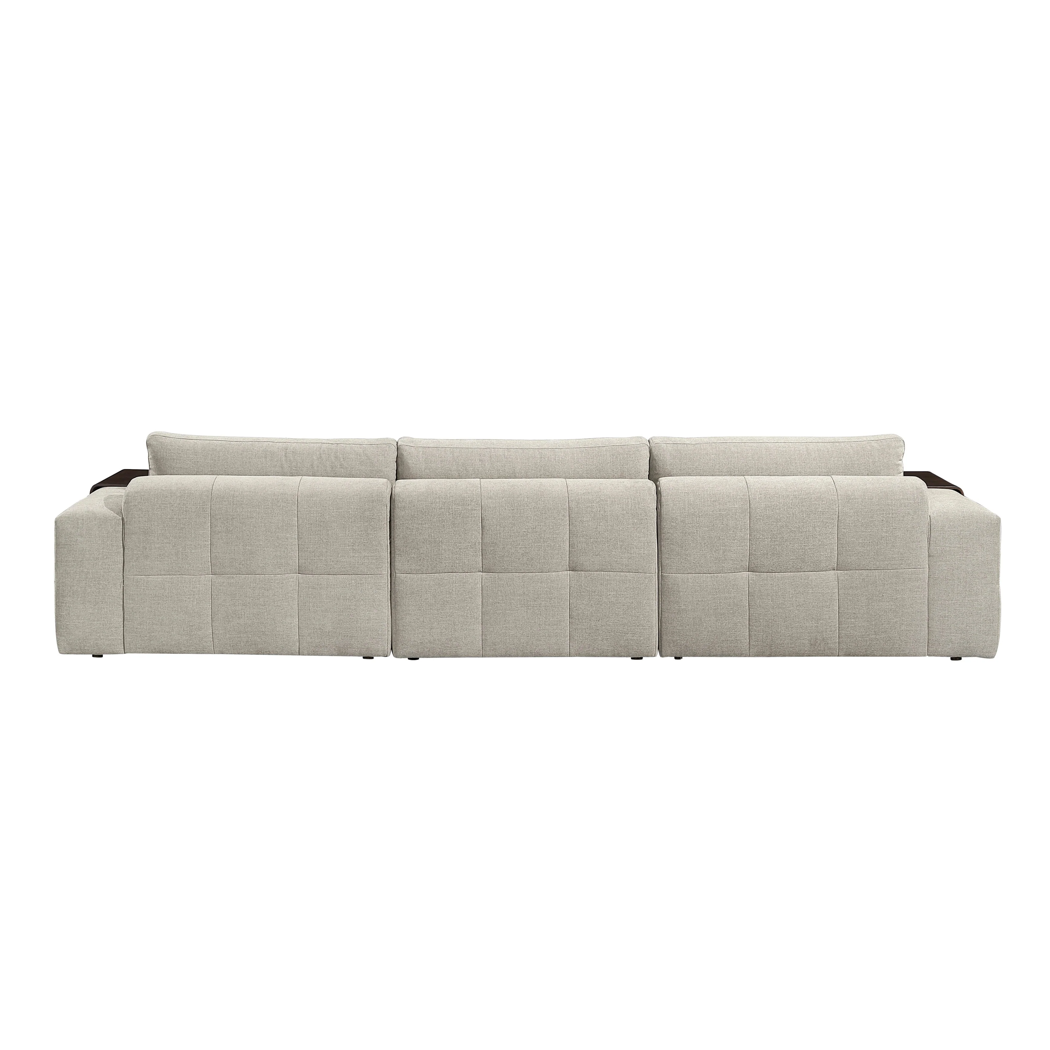 Tidal Taupe 4-Piece Modular Sectional with Ottoman - Image 5