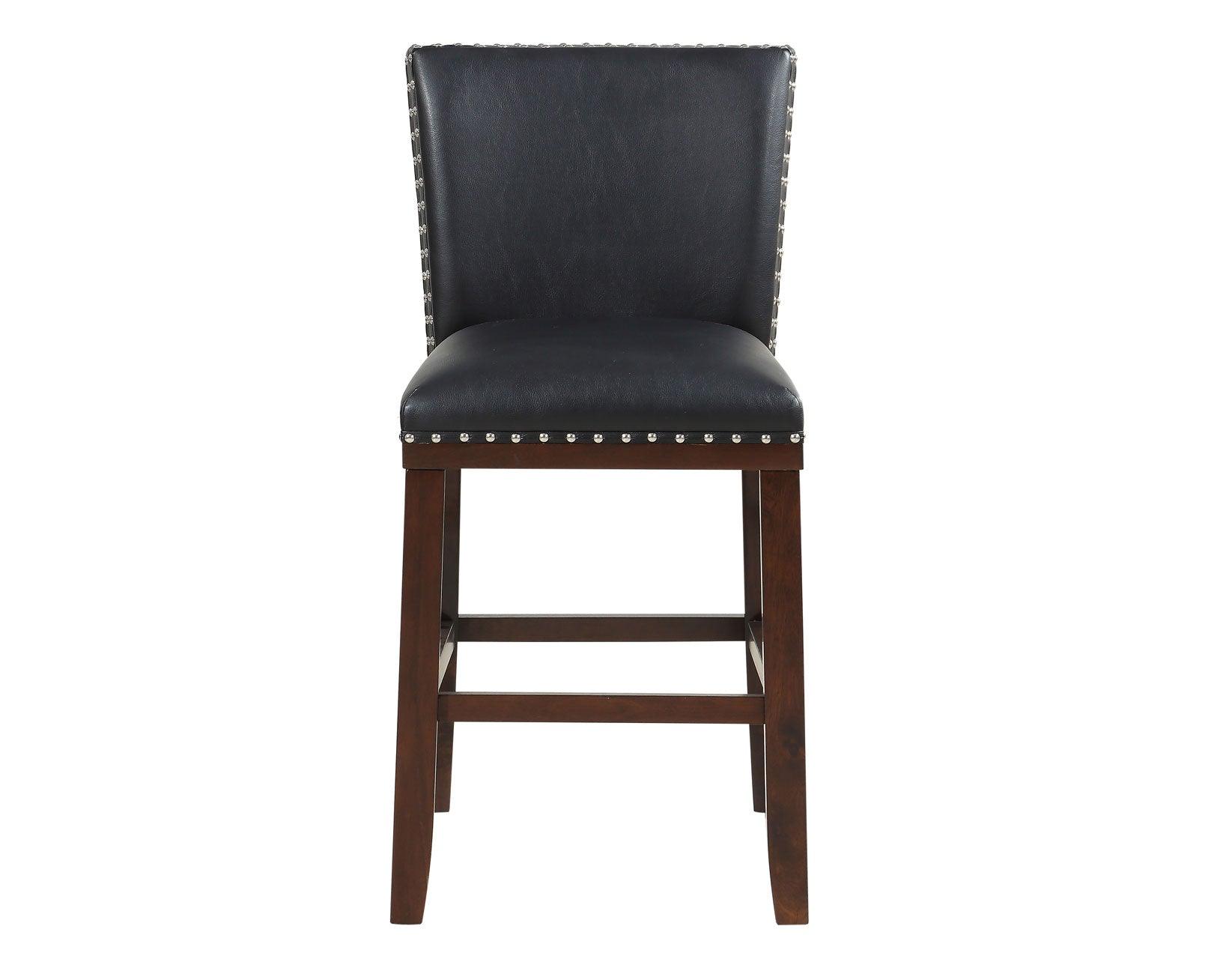 Tiffany 24″ Counter Stool, Black Vegan Leather, Set of 2 - Image 4