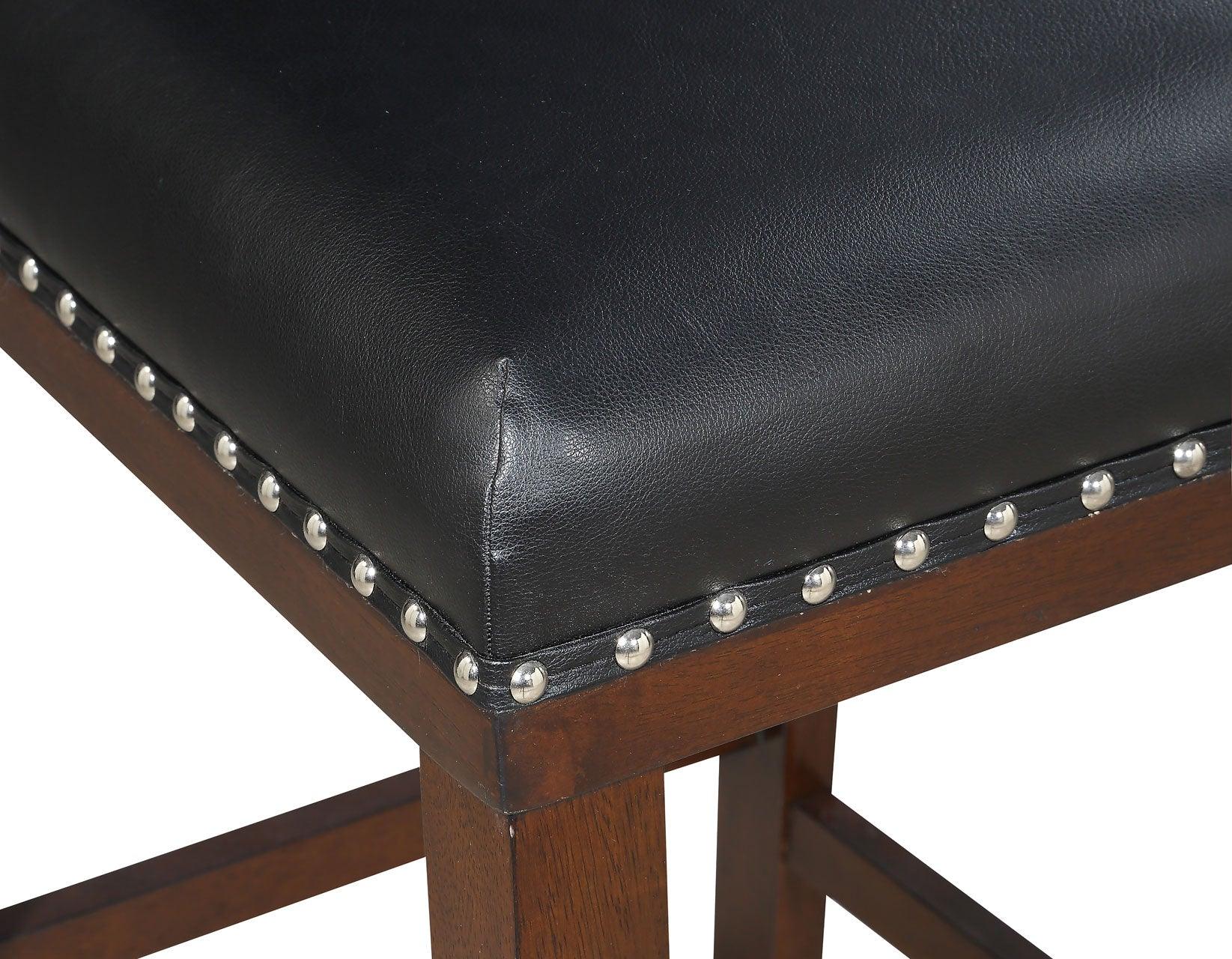 Tiffany 24″ Counter Stool, Black Vegan Leather, Set of 2 - Image 6
