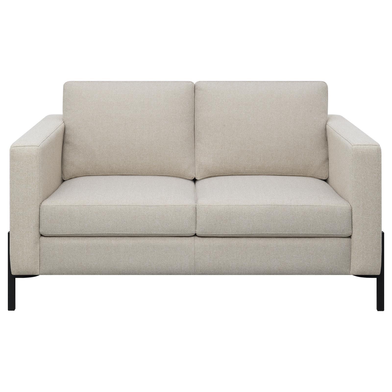 Tilly Oatmeal 2-piece Upholstered Track Arms Sofa Set - Image 7