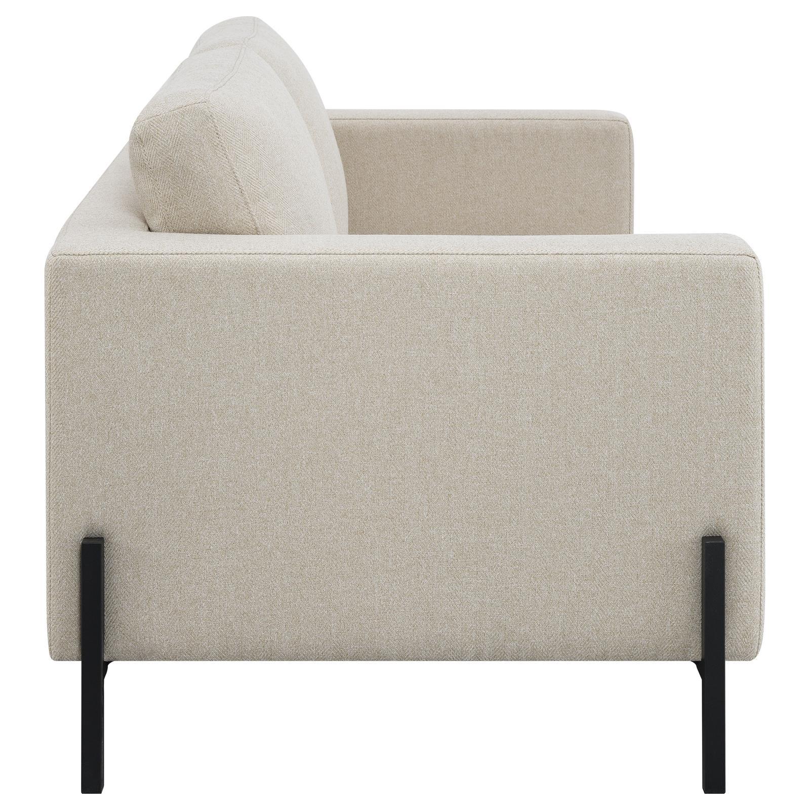 Tilly Oatmeal 2-piece Upholstered Track Arms Sofa Set - Image 9