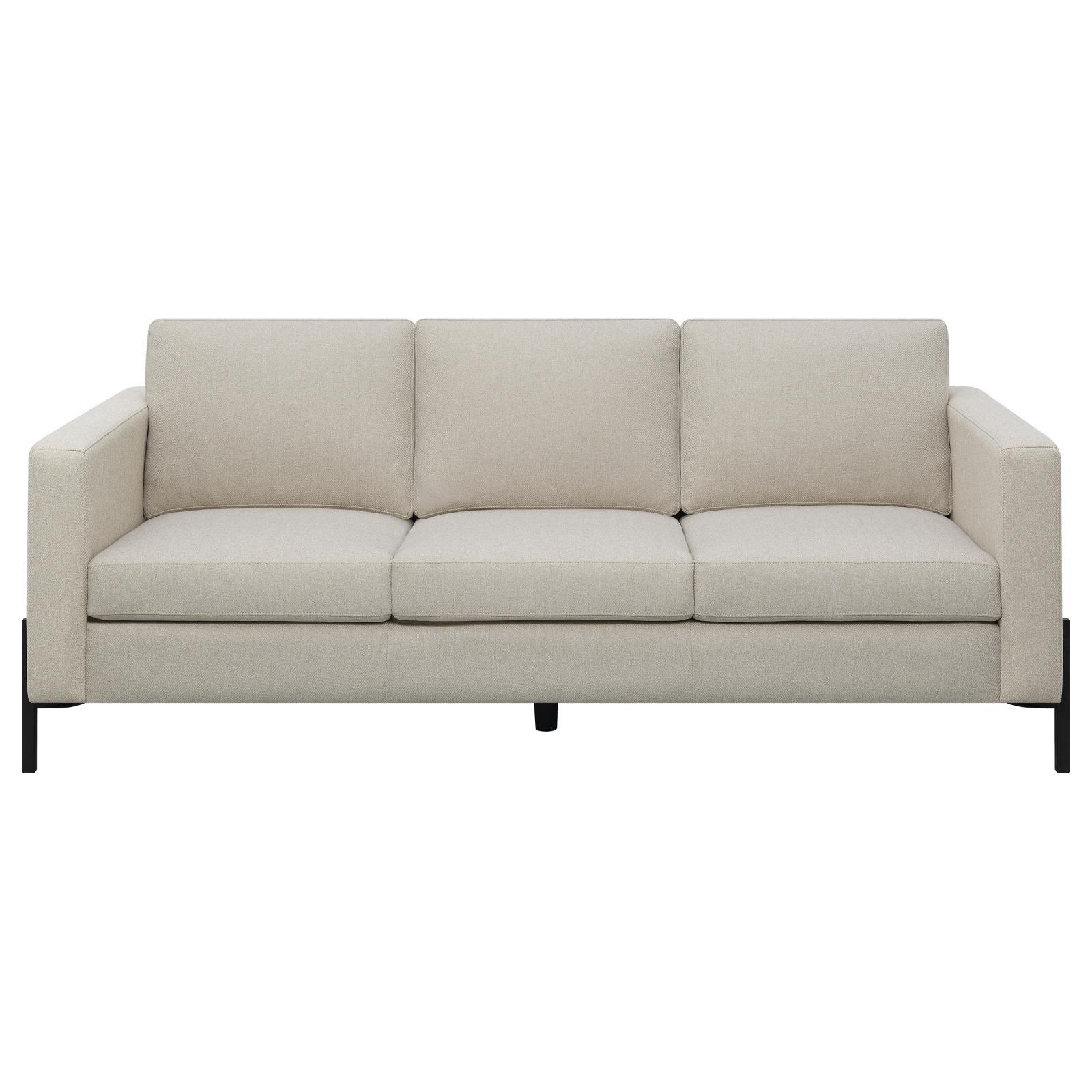 Tilly Oatmeal Upholstered Track Arms Sofa - Image 2