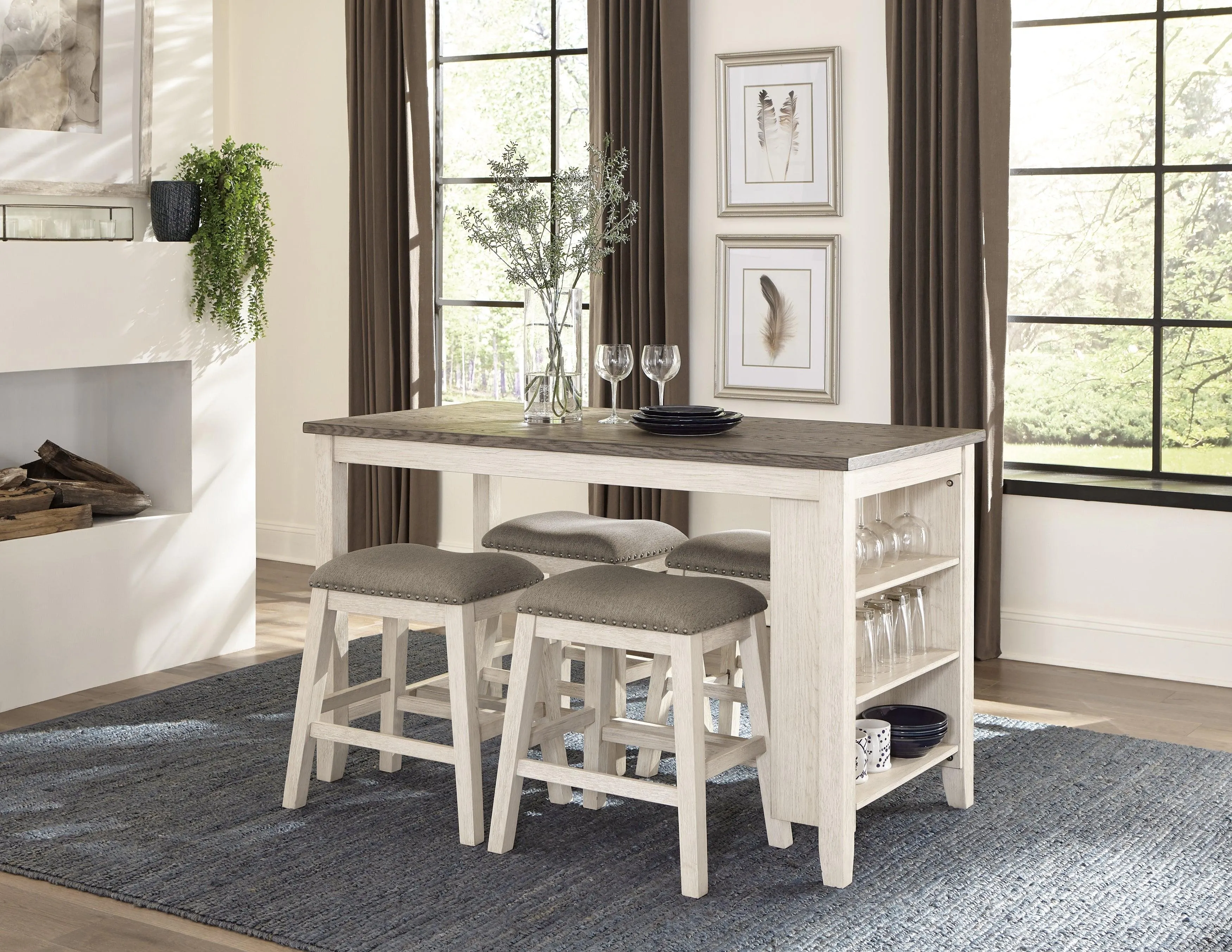 Timbre Whitewash Counter Chair, Set of 2 - Image 2