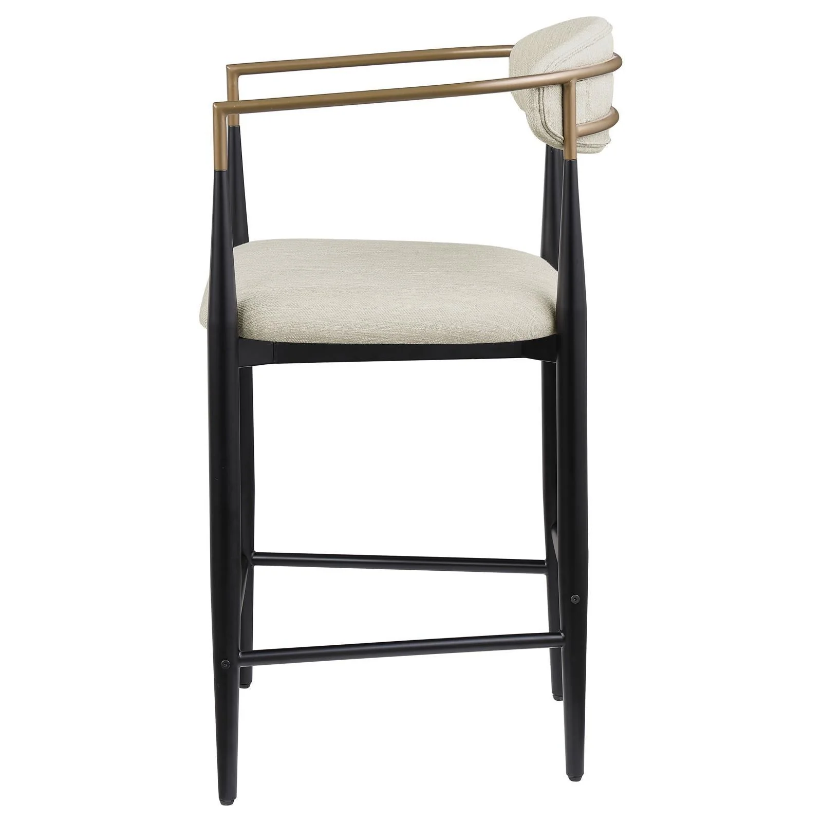 Tina Beige Metal Counter Height Upholstered Bar Stool, Set of 2 - Image 6