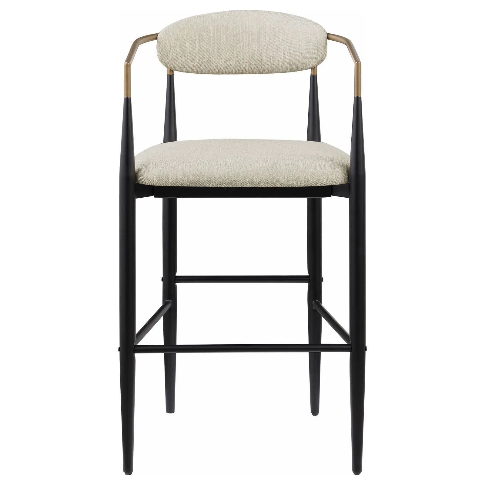 Tina Beige Metal Pub Height Upholstered Bar Stool, Set of 2 - Image 4