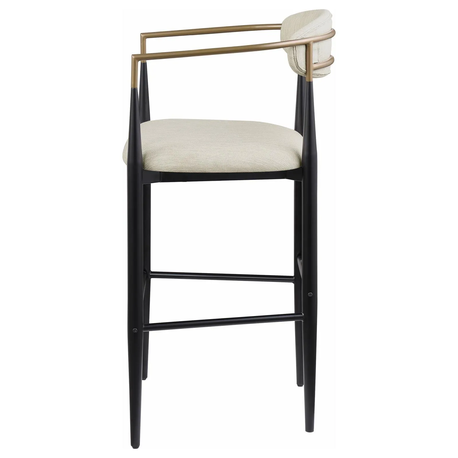 Tina Beige Metal Pub Height Upholstered Bar Stool, Set of 2 - Image 6