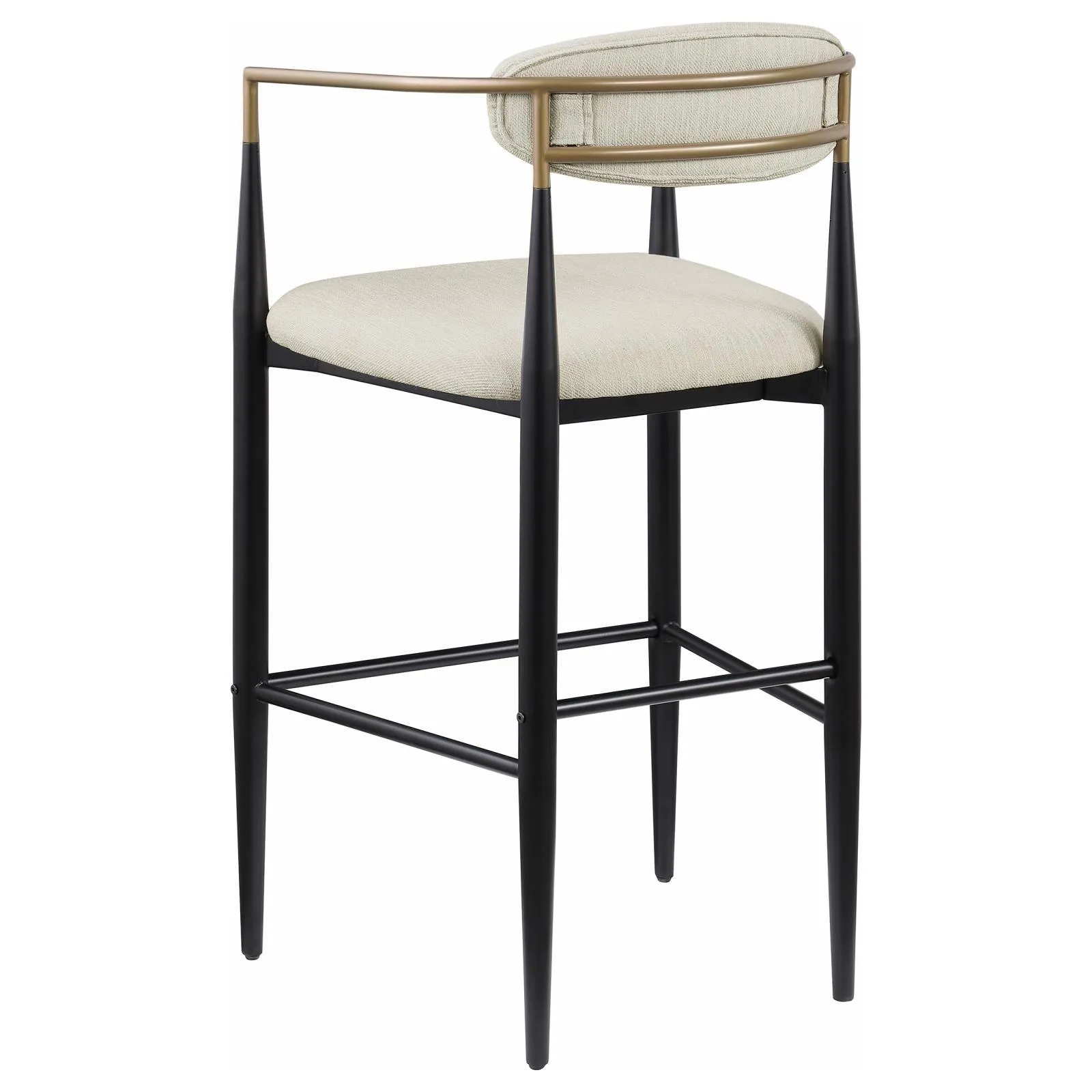 Tina Beige Metal Pub Height Upholstered Bar Stool, Set of 2 - Image 7