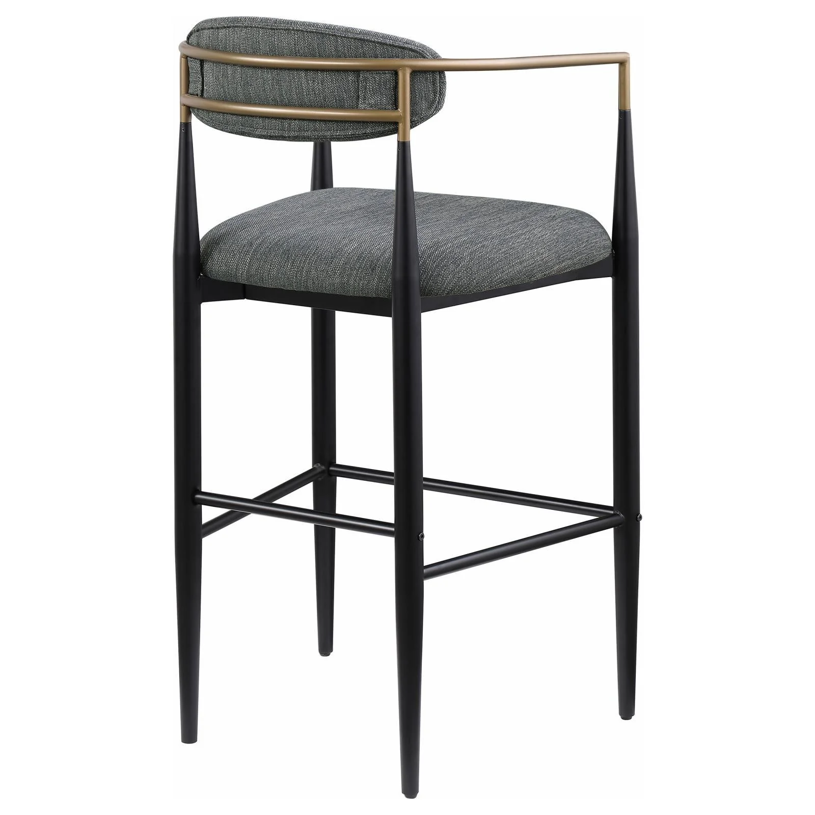 Tina Dark Gray Metal Pub Height Upholstered Bar Stool, Set of 2 - Image 8
