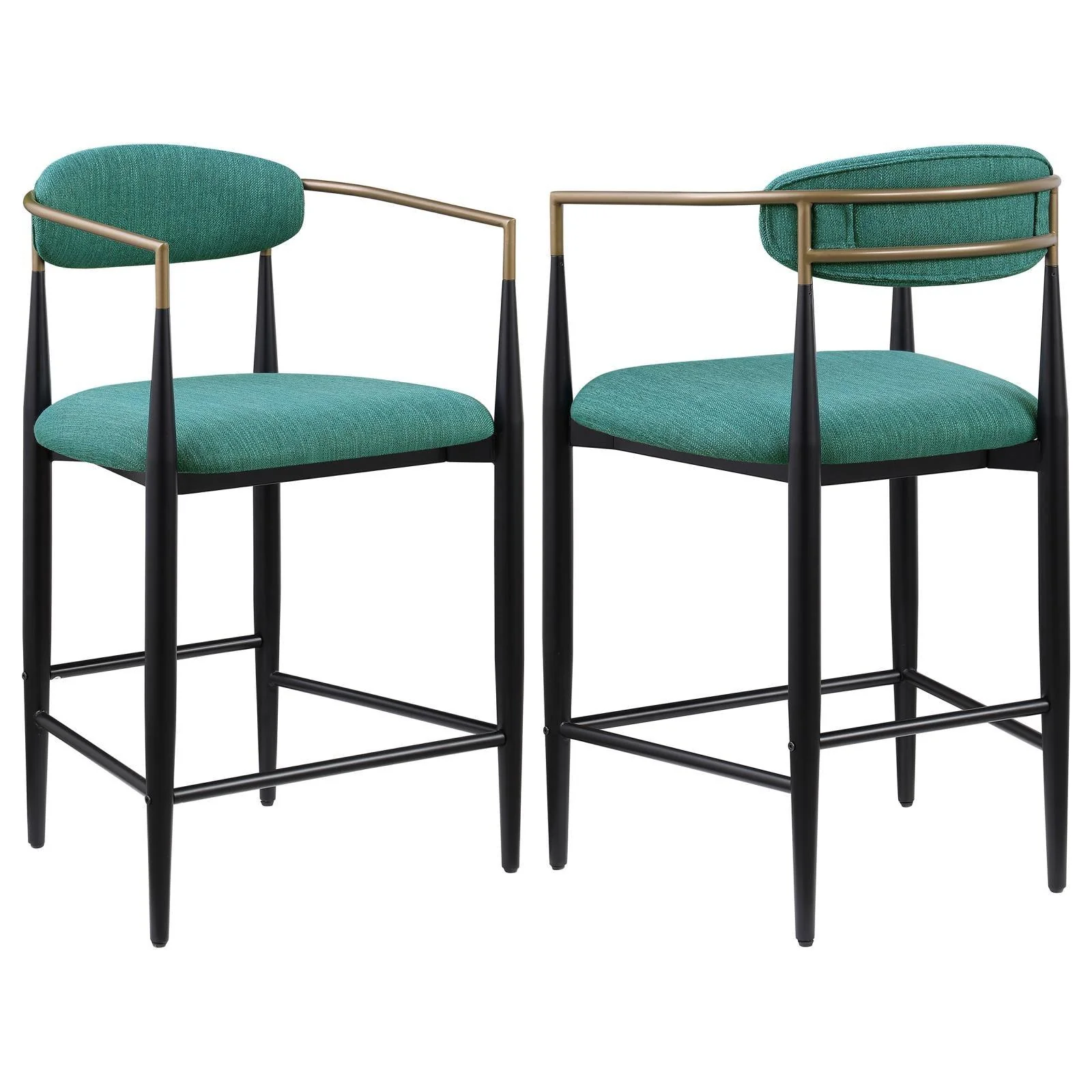 Tina Green Metal Counter Height Upholstered Bar Stool, Set of 2 - Image 14