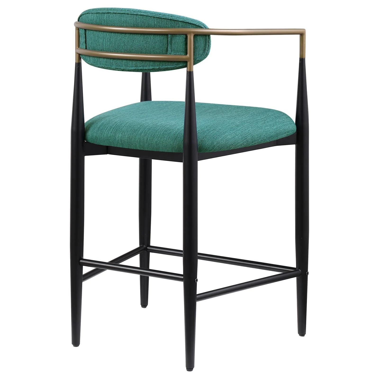 Tina Green Metal Counter Height Upholstered Bar Stool, Set of 2 - Image 8