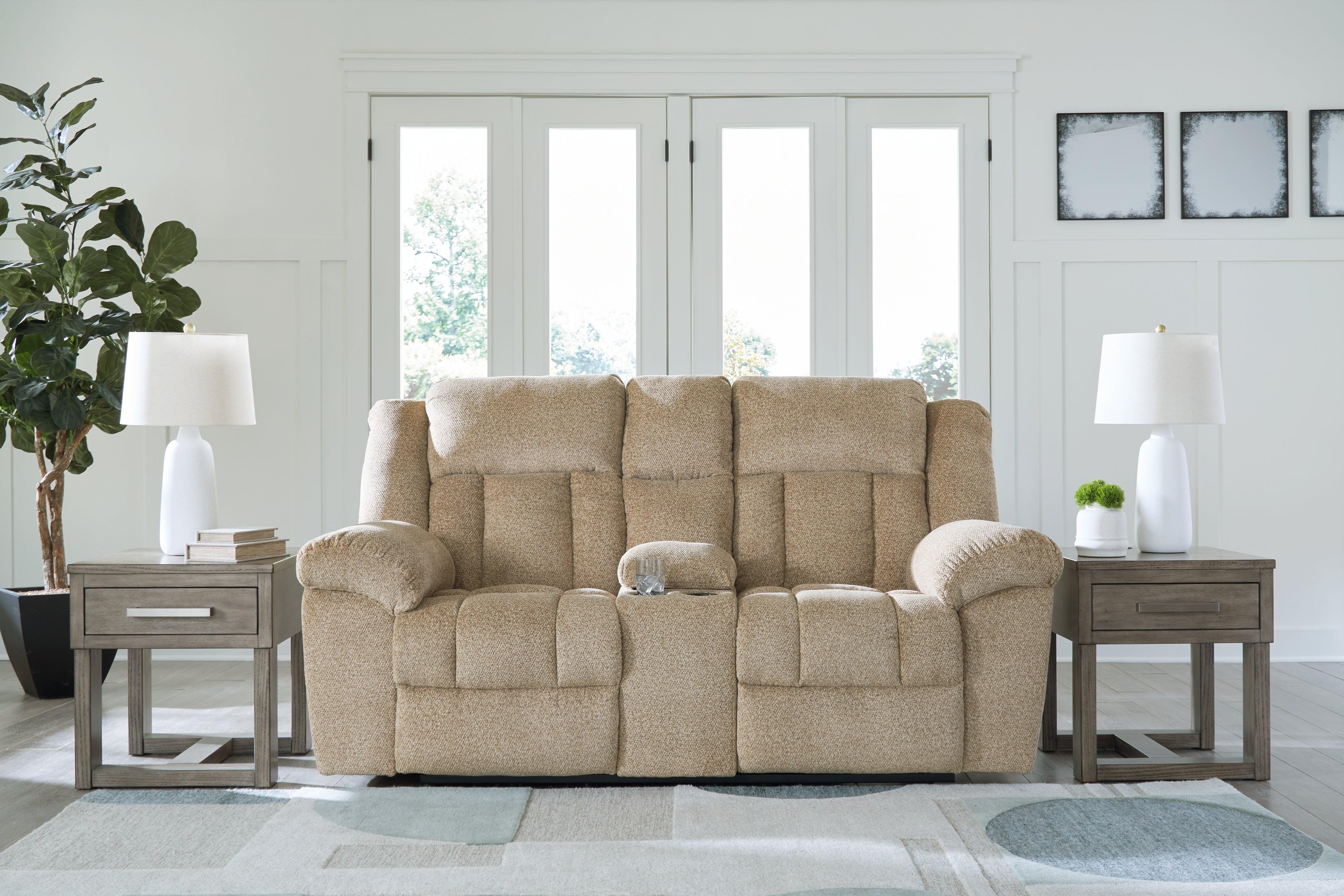 Tip-Off Wheat Dual Power Reclining Loveseat