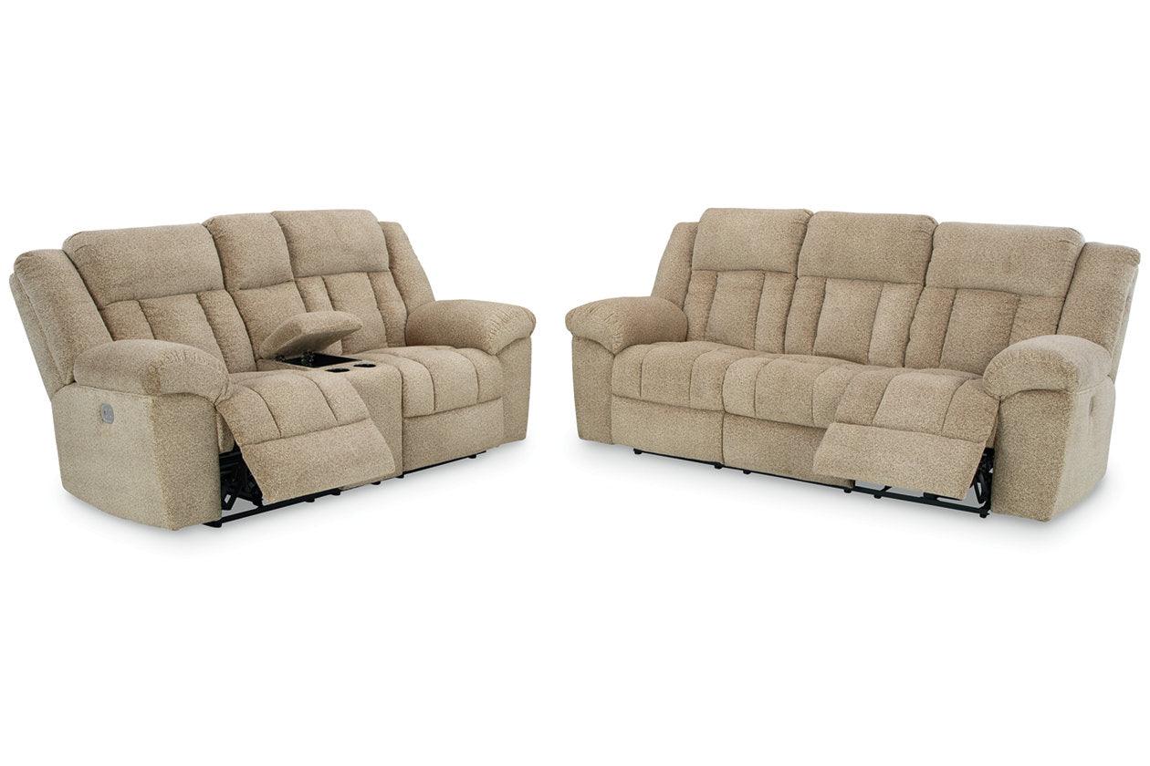 Tip-Off Wheat Dual Power Reclining Sofa and Loveseat - Image 3