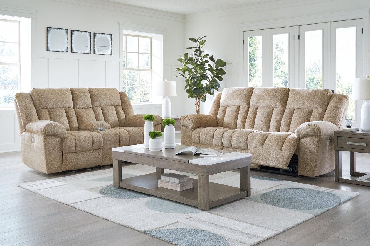 Tip-Off Wheat Dual Power Reclining Sofa and Loveseat - Image 5