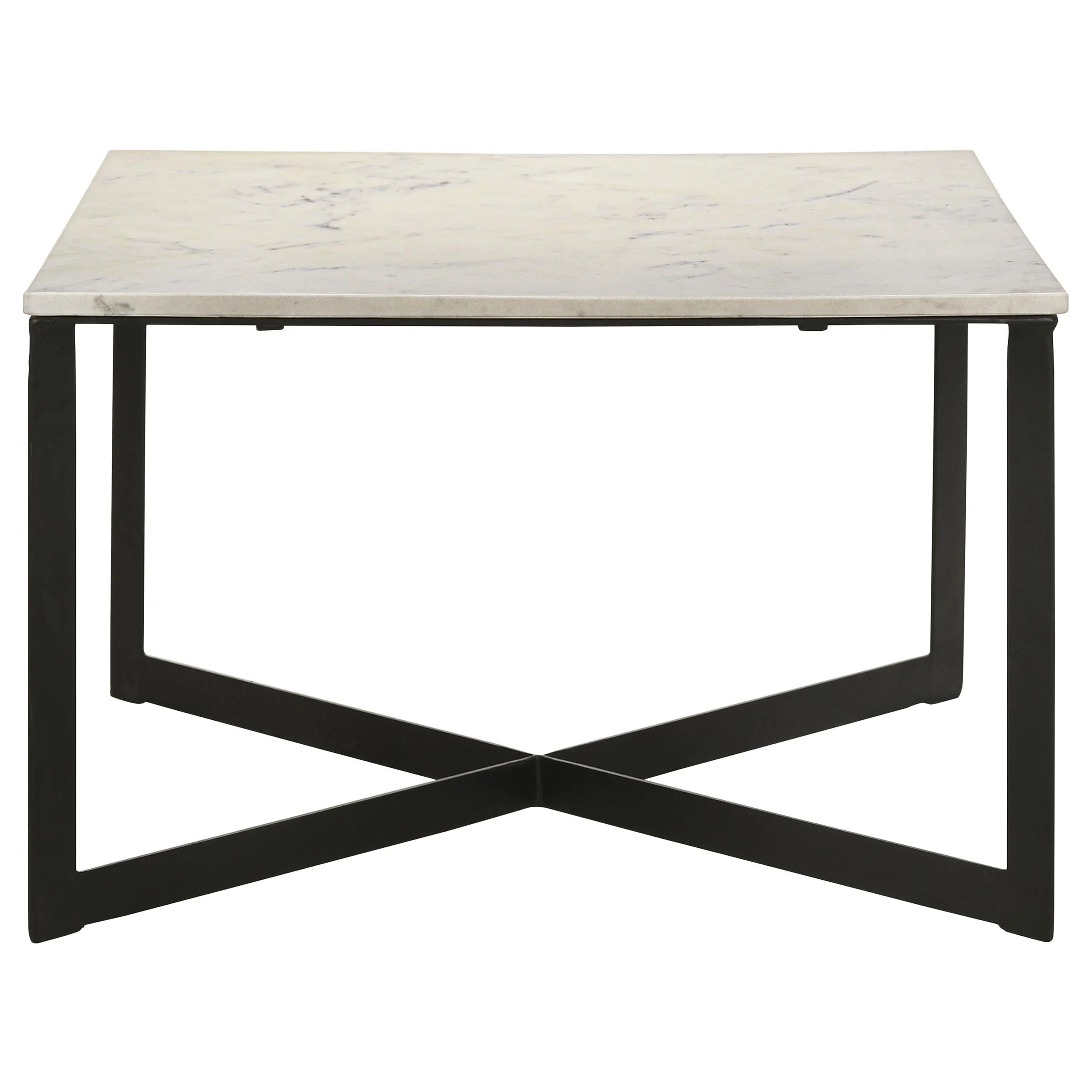 Tobin White and Black 2-Piece Marble Top Coffee and End Table Set - Image 6