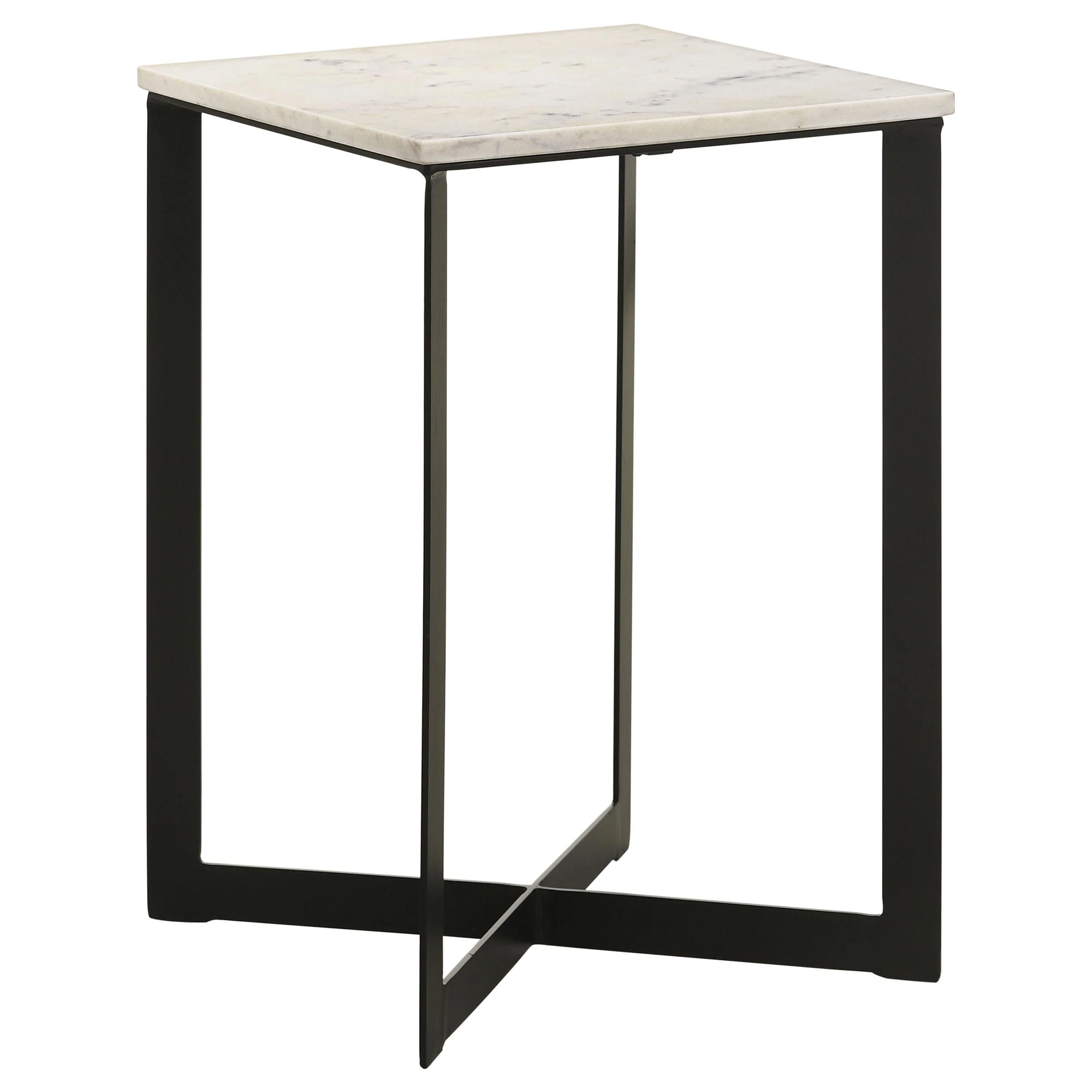 Tobin White and Black 3-Piece Marble Top Coffee and End Table Set - Image 3