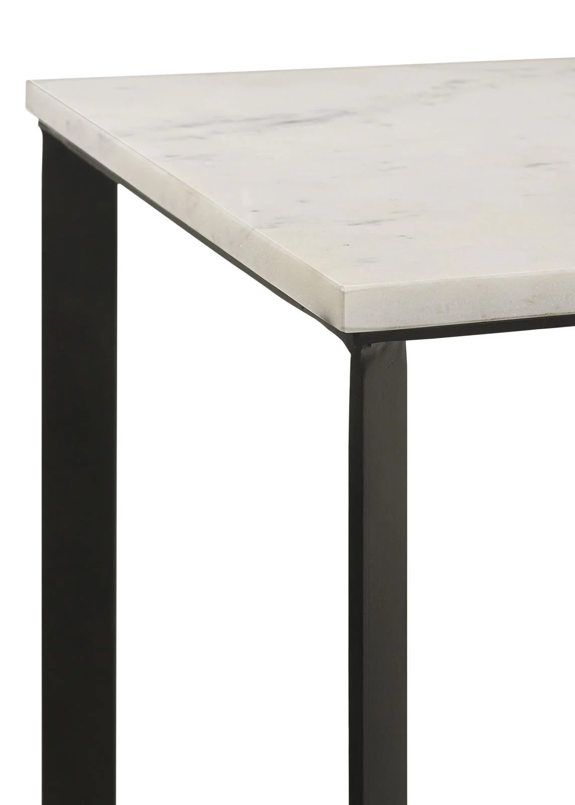 Tobin White and Black Square Marble Top End Table - Image 4