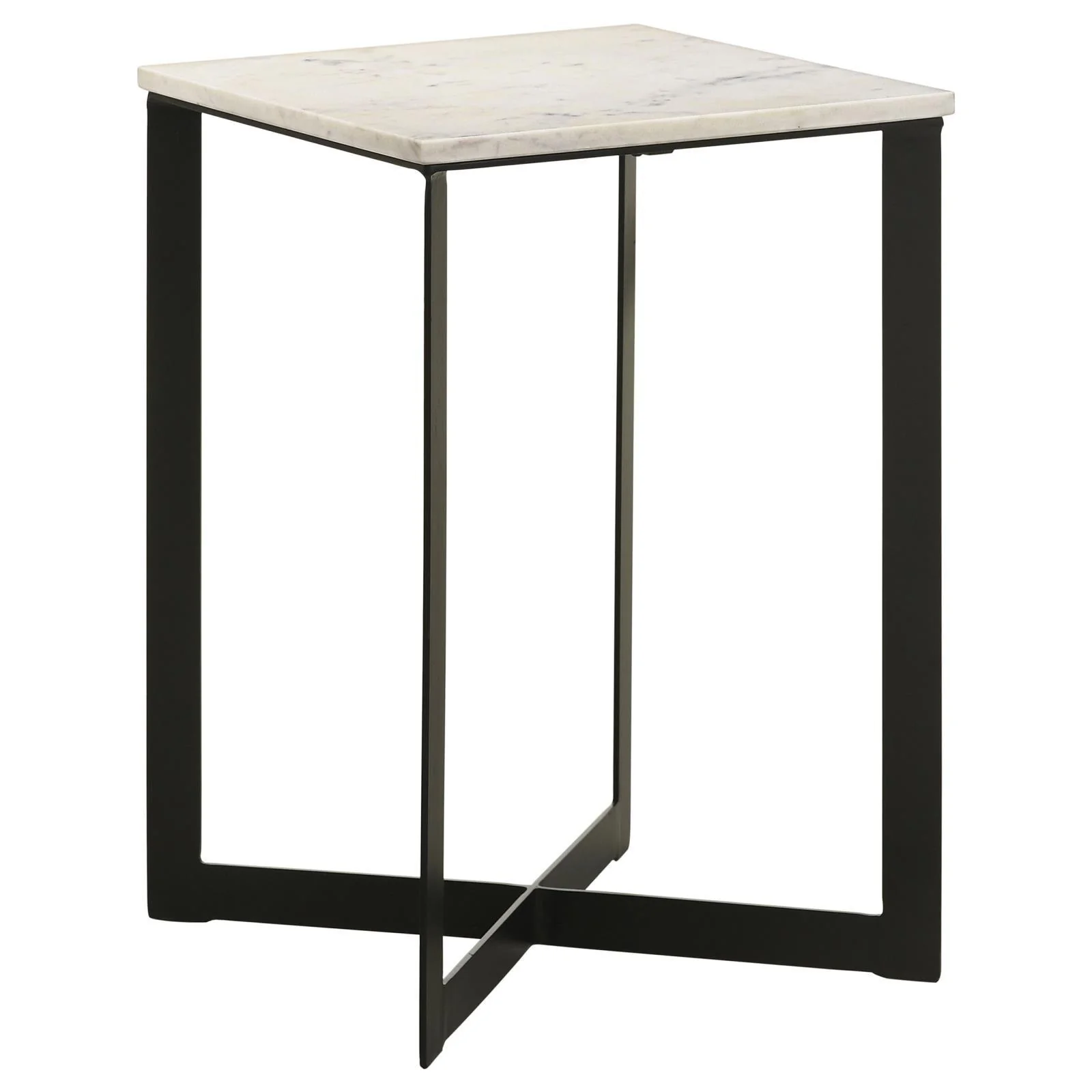 Tobin White and Black Square Marble Top End Table - Image 8