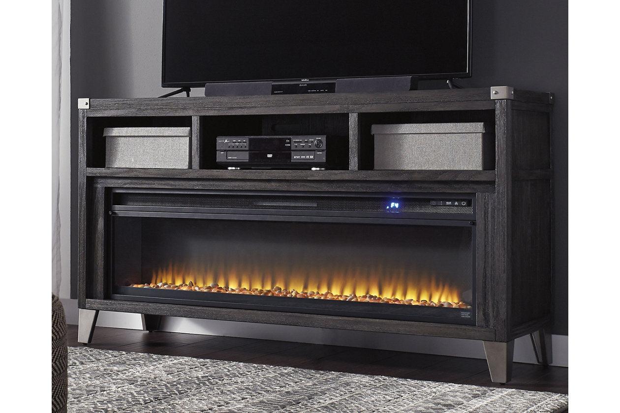 Todoe Gray 65" TV Stand with Electric Fireplace - Image 2
