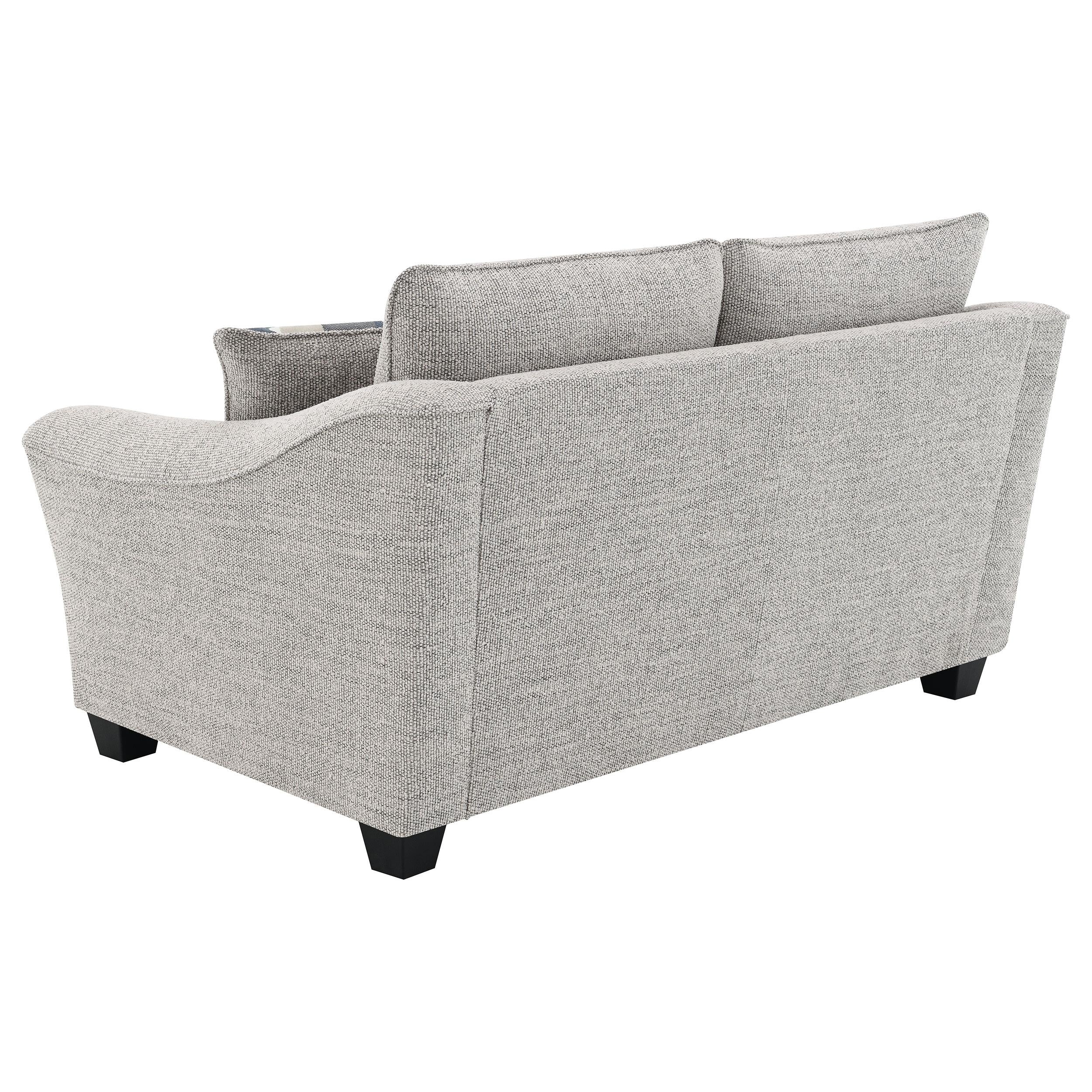 Tomkins Light Gray Boucle Upholstered Living Room Set - Image 8