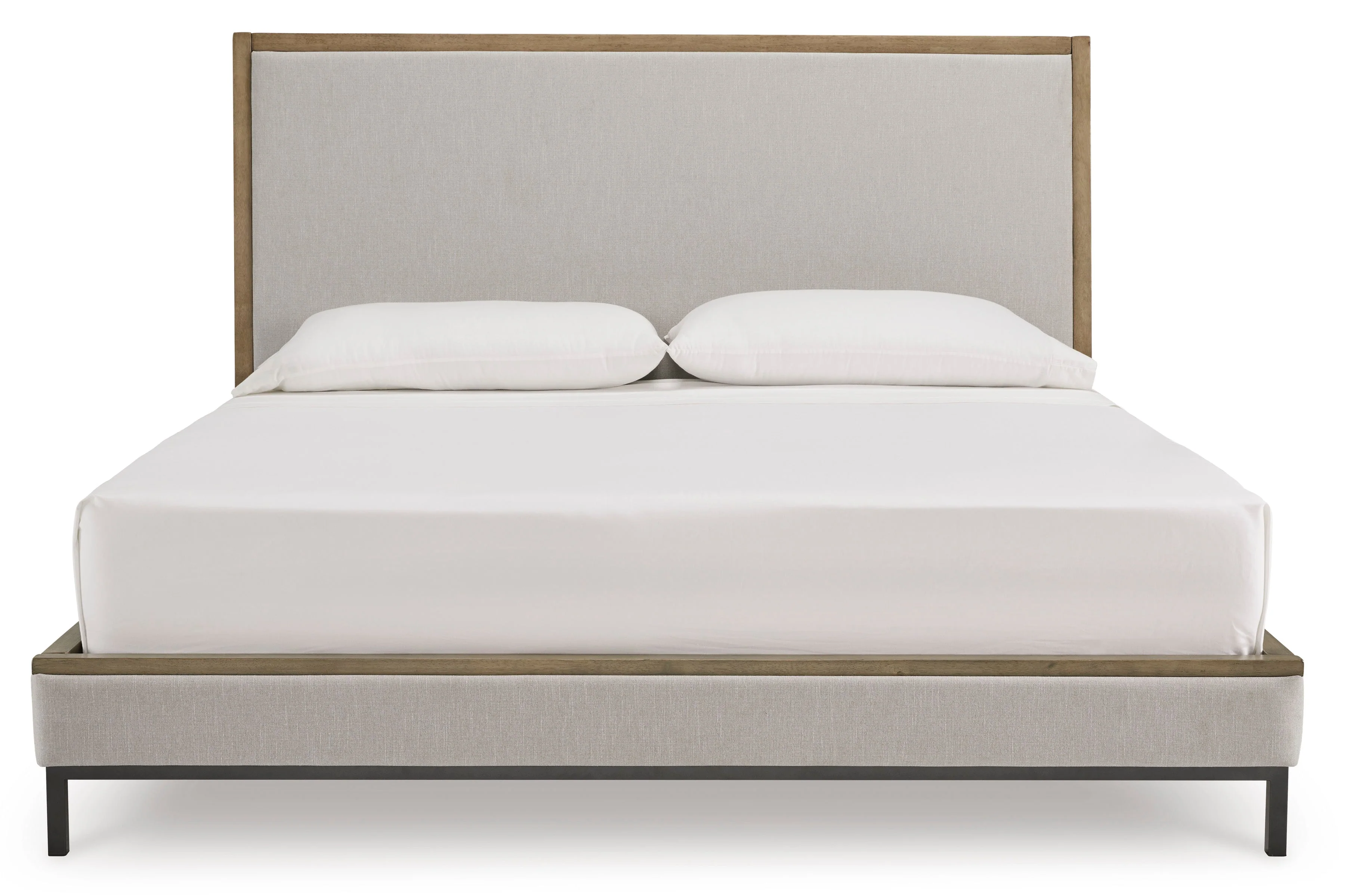 Tomtyn Light Brown California King Upholstered Platform Bed - Image 2