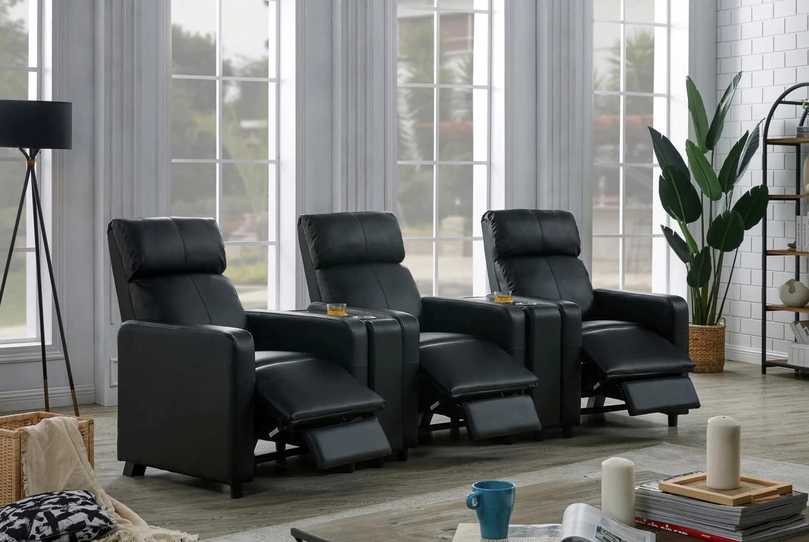 Toohey Black Home Theater Push Back Recliner - Image 11