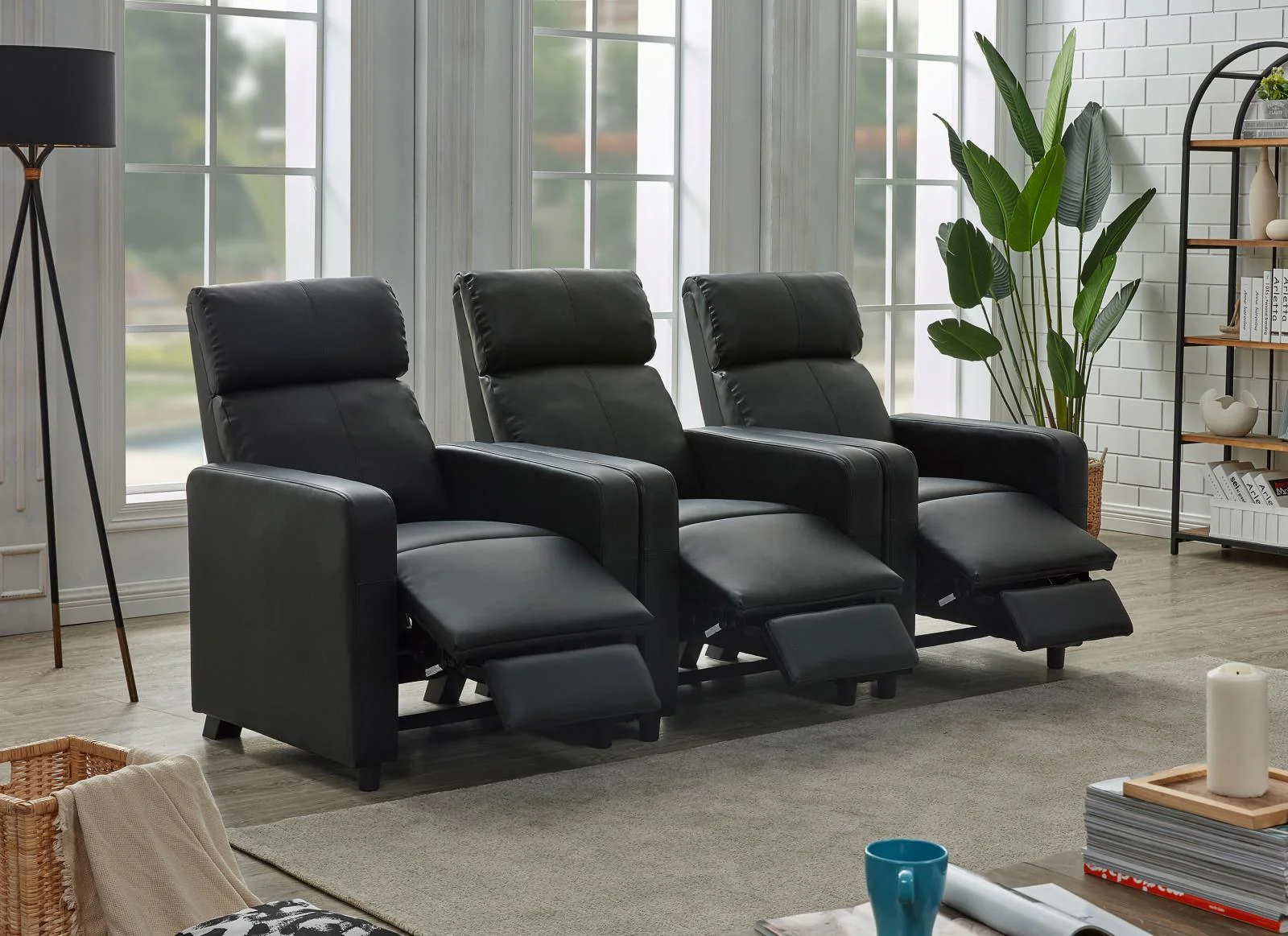 Toohey Black Home Theater Push Back Recliner - Image 13