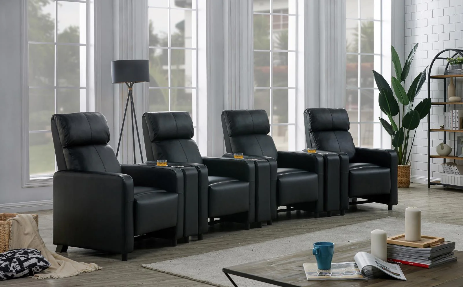 Toohey Black Home Theater Push Back Recliner - Image 14