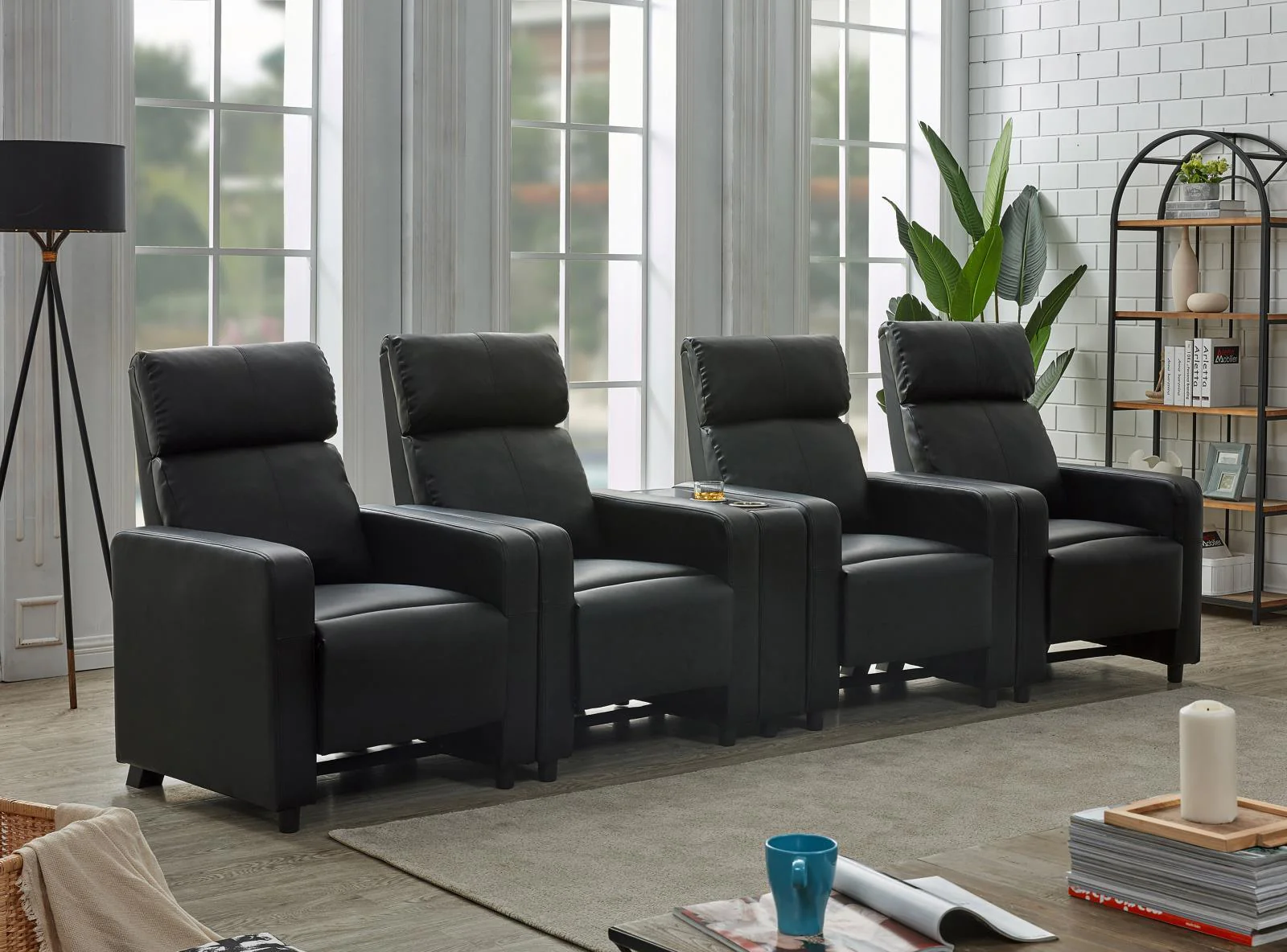 Toohey Black Home Theater Push Back Recliner - Image 16