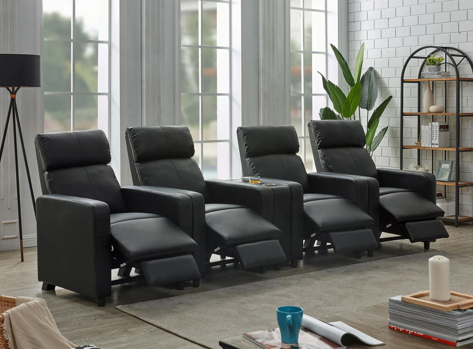 Toohey Black Home Theater Push Back Recliner - Image 17