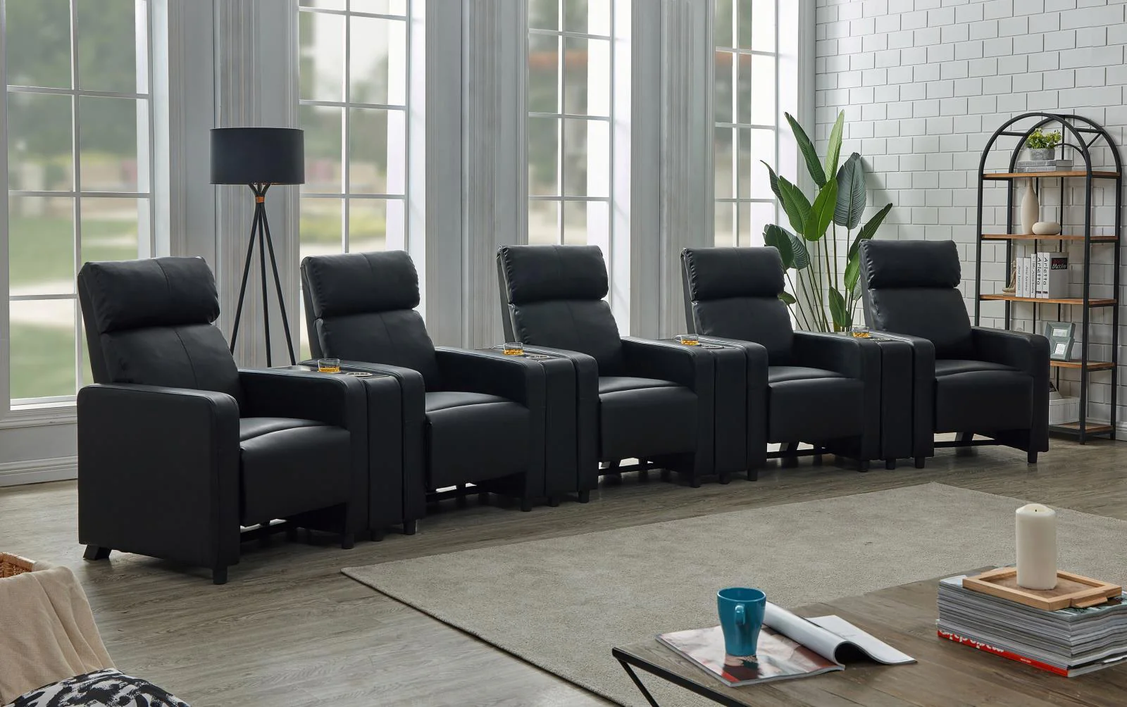 Toohey Black Home Theater Push Back Recliner - Image 18