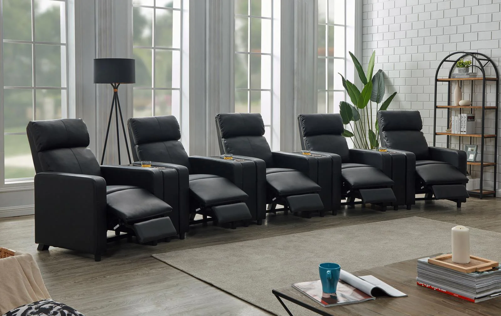 Toohey Black Home Theater Push Back Recliner - Image 19