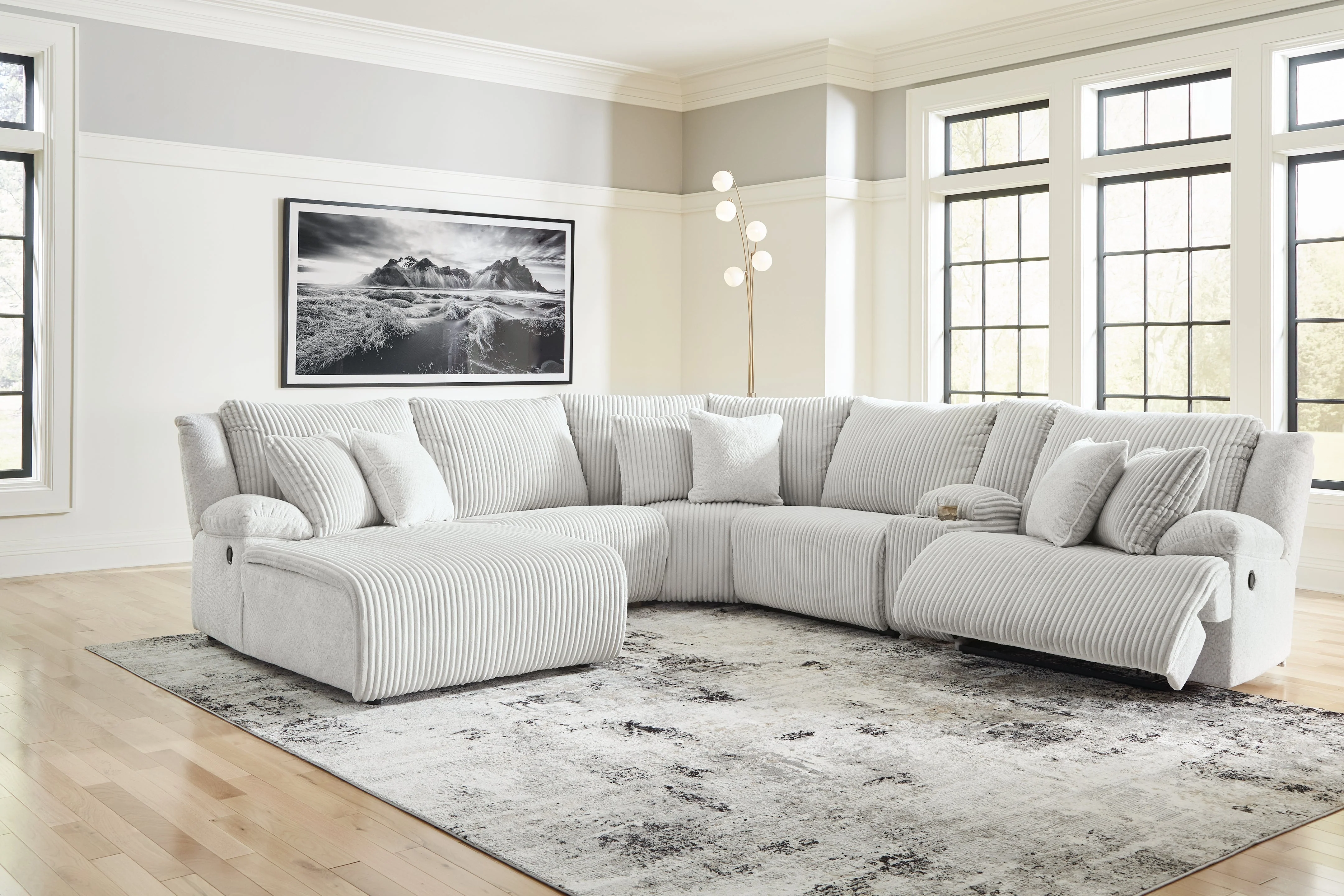 Top Tier Alloy 6-Piece Manual Reclining Modular Sectional with LAF Chaise and Console