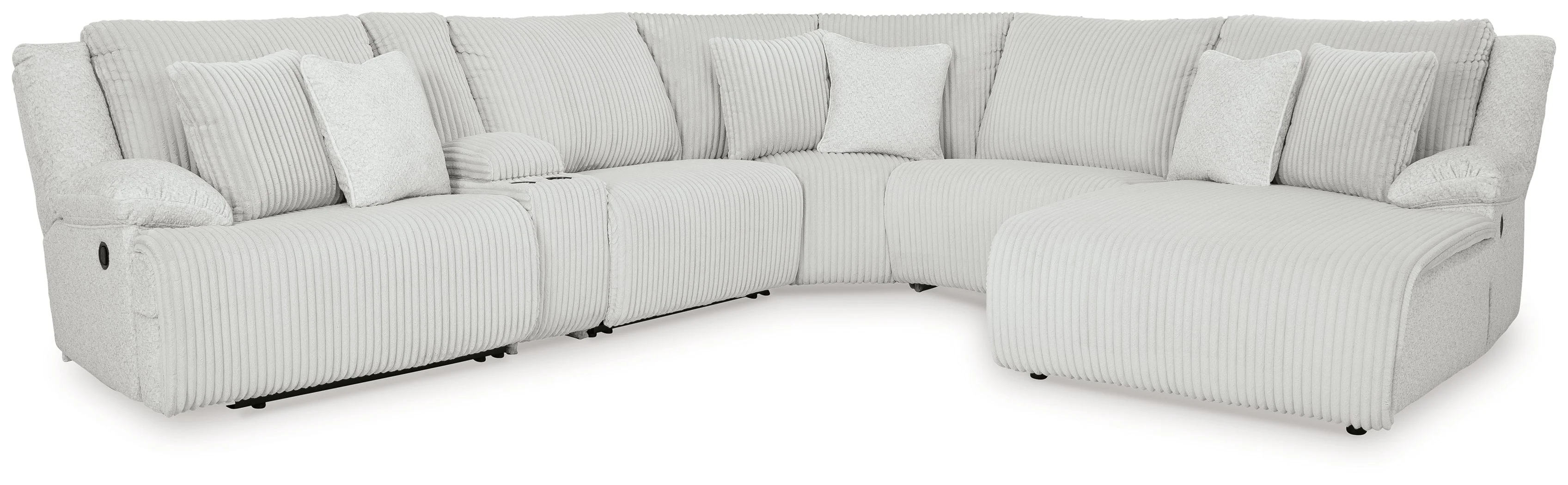 Top Tier Alloy 6-Piece Manual Reclining Modular Sectional with (RAF) Chaise and Console - Image 6