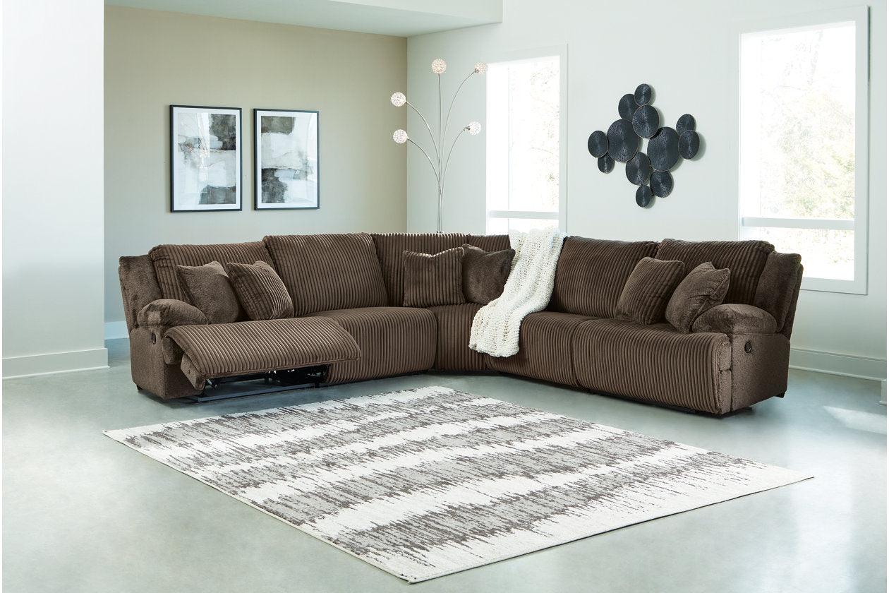 Top Tier Chocolate 5-Piece Manual Reclining Modular Sectional