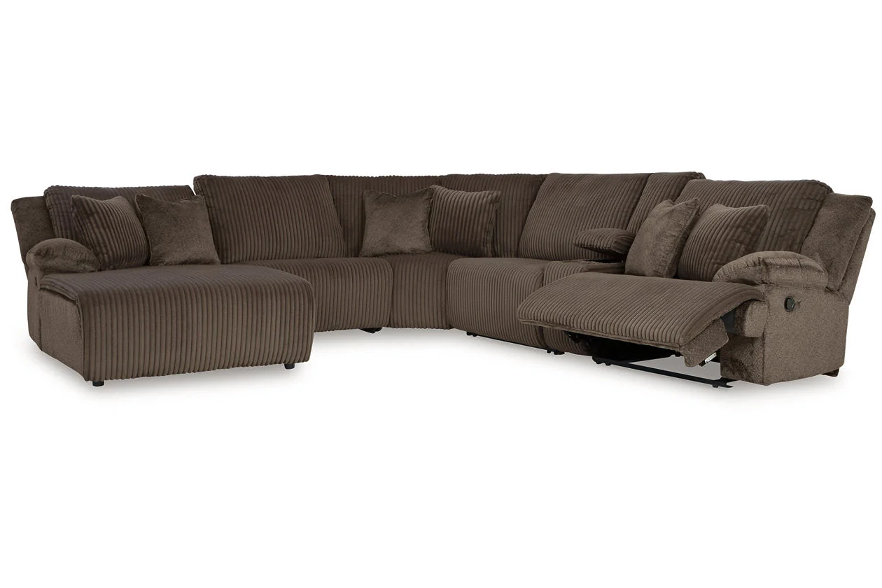 Top Tier Chocolate 6-Piece Reclining Modular Sectional with (LAF) Chaise - Image 3