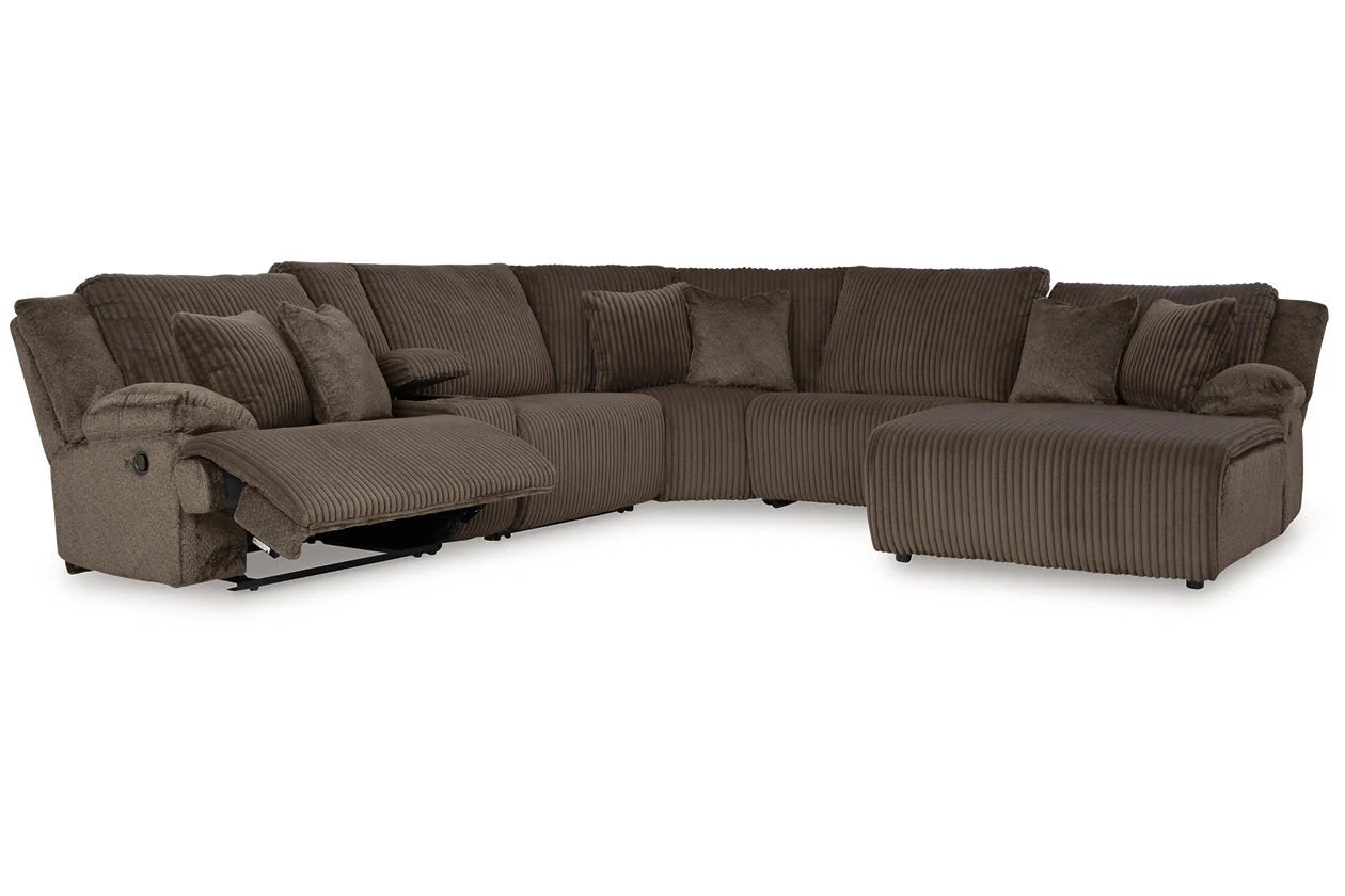 Top Tier Chocolate 6-Piece Reclining Modular Sectional with (RAF) Chaise - Image 3