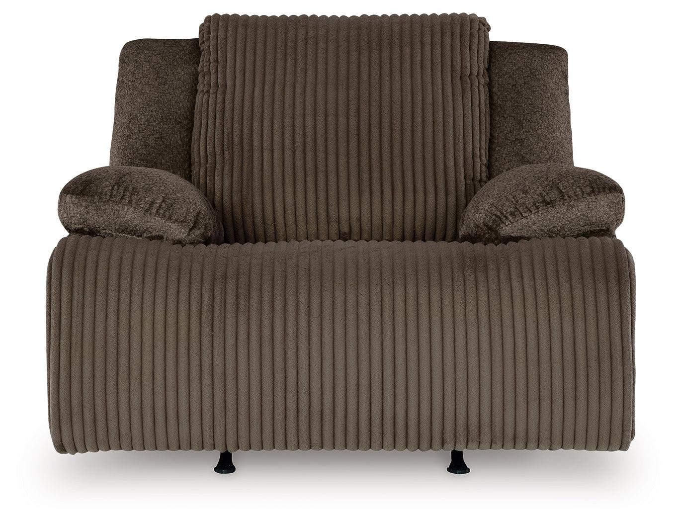Top Tier Chocolate Oversized Manual Rocker Recliner - Image 3