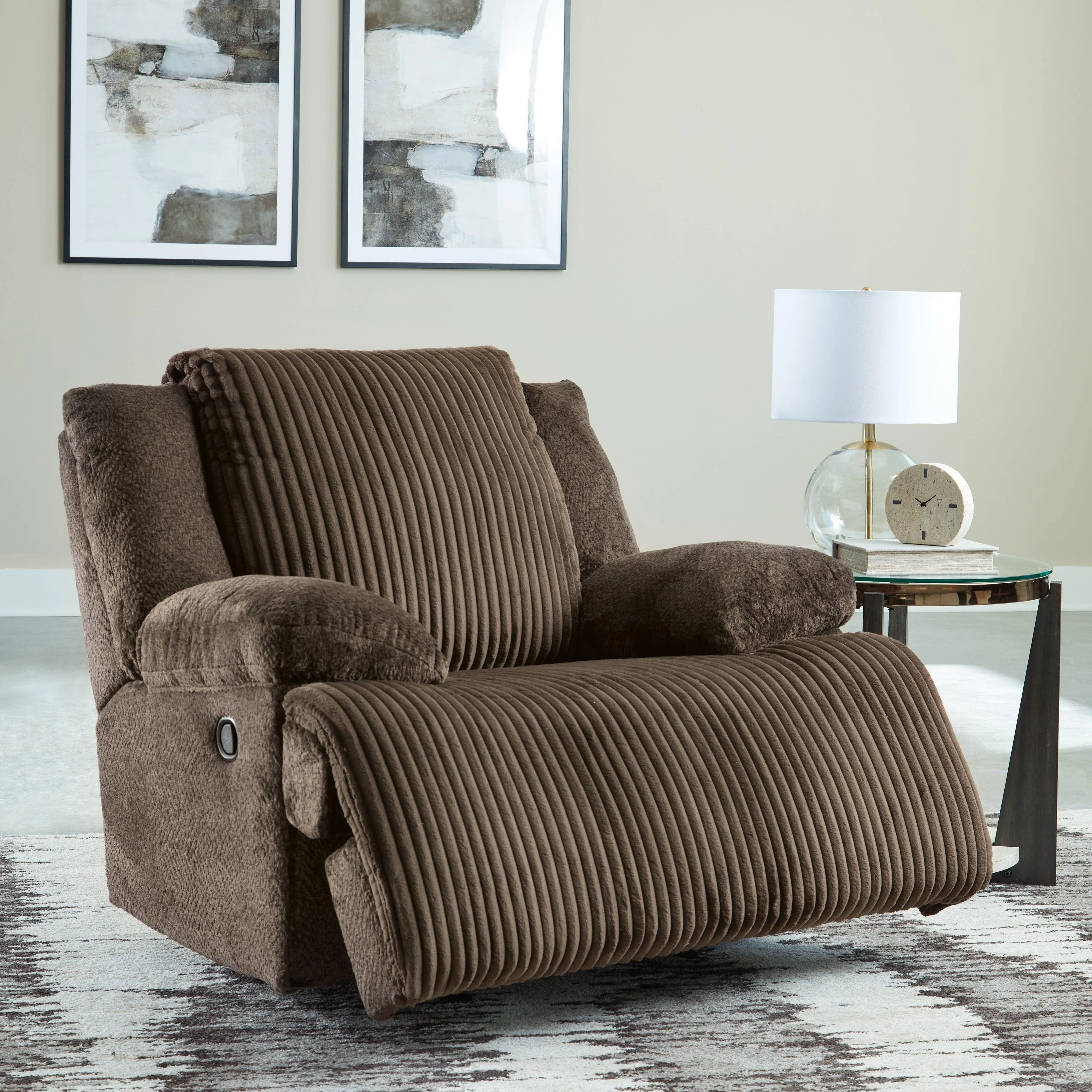 Top Tier Chocolate Oversized Manual Rocker Recliner - Image 8