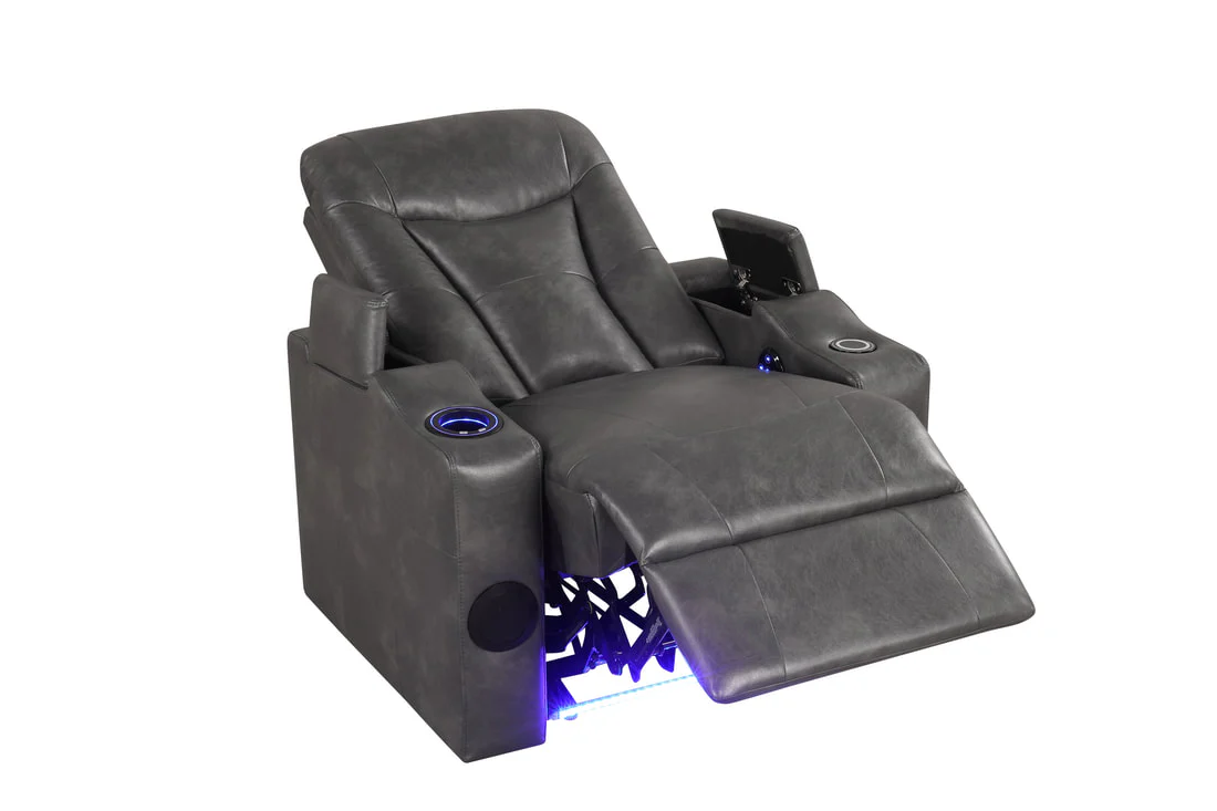 Topgun Dark Gray Power Reclining Chair (Bluetooth Speaker + Led Light) - Image 4